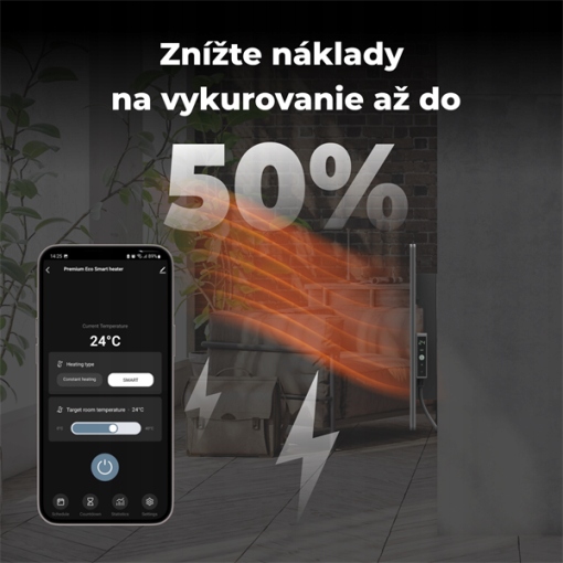 AENO GH5S Grzejnik szklany Smart 700W app+panel LED szary wtyczka EU — 21
