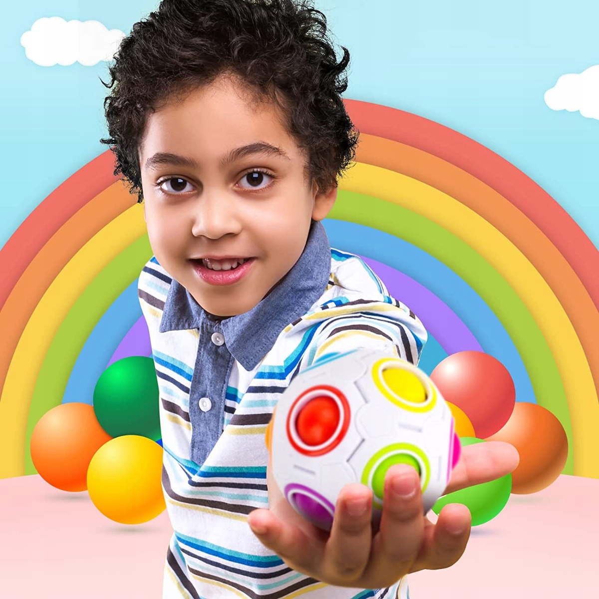 PIŁKA KULA SENSORYCZNA ANTYSTRESOWA MAGICZNA GRA KOSTKA LOGICZNA UKŁADANKA Liczba sztuk w zestawie 1 szt.