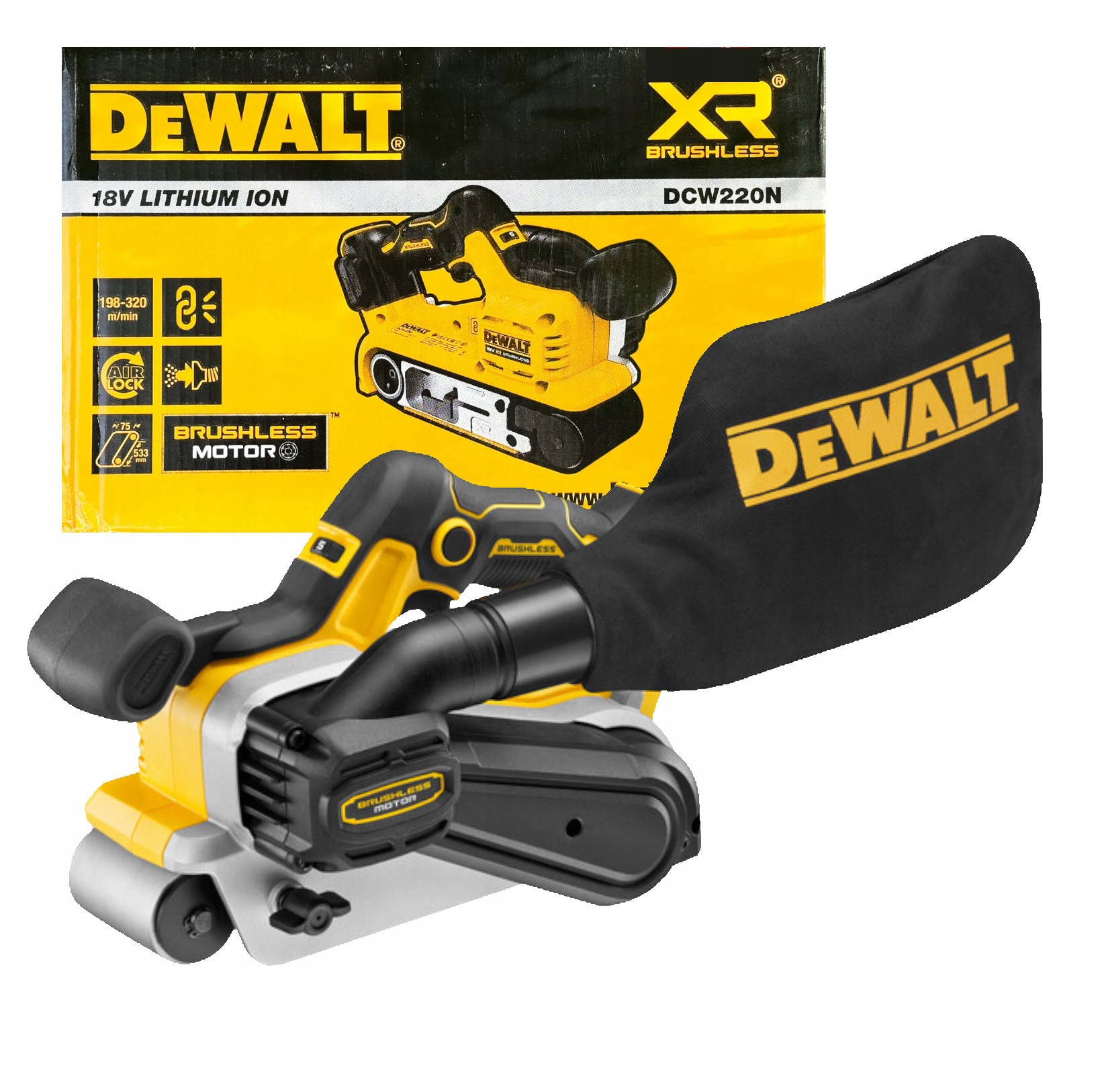 DeWALT Szlifierka Taśmowa 75 X 533MM 18V Xr body DCW220N