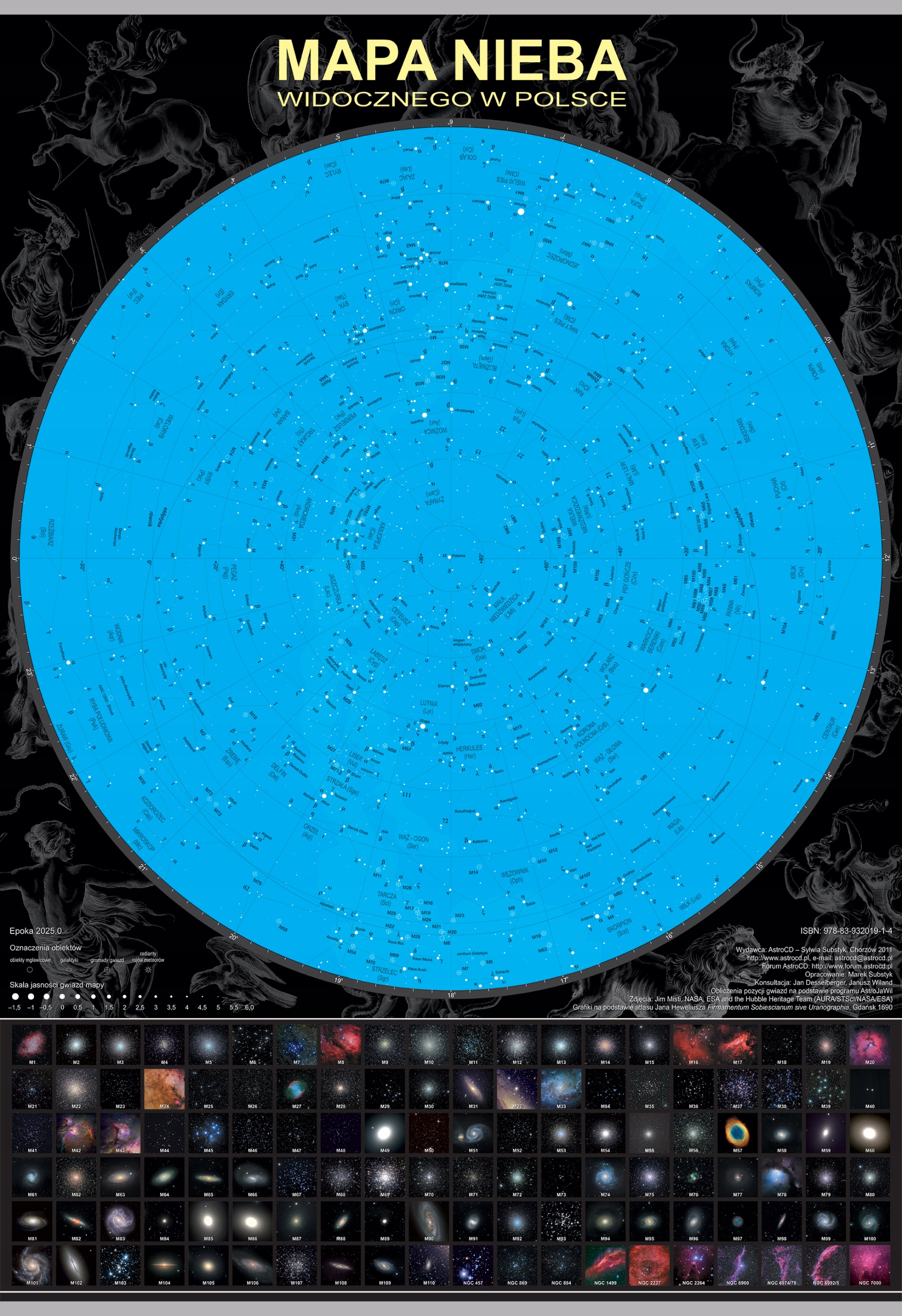 Mapa Nieba - plakat z listwą