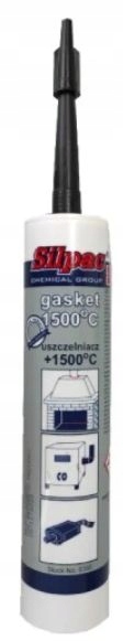 SILIKON WYSOKOTEMPERATUROWY CZARNY 1500°C GASKET USZCZELNIACZ KOMINKOWY