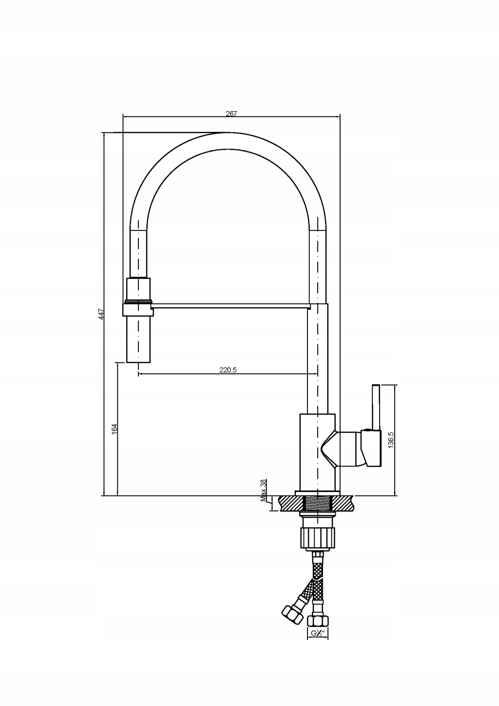 BATERIA KUCHENNA ZLEWOZMYWAKOWA STOJĄCA KRAN WYLEWKA RUCHOMA OBROTOWA CHROM Linia Kameleon