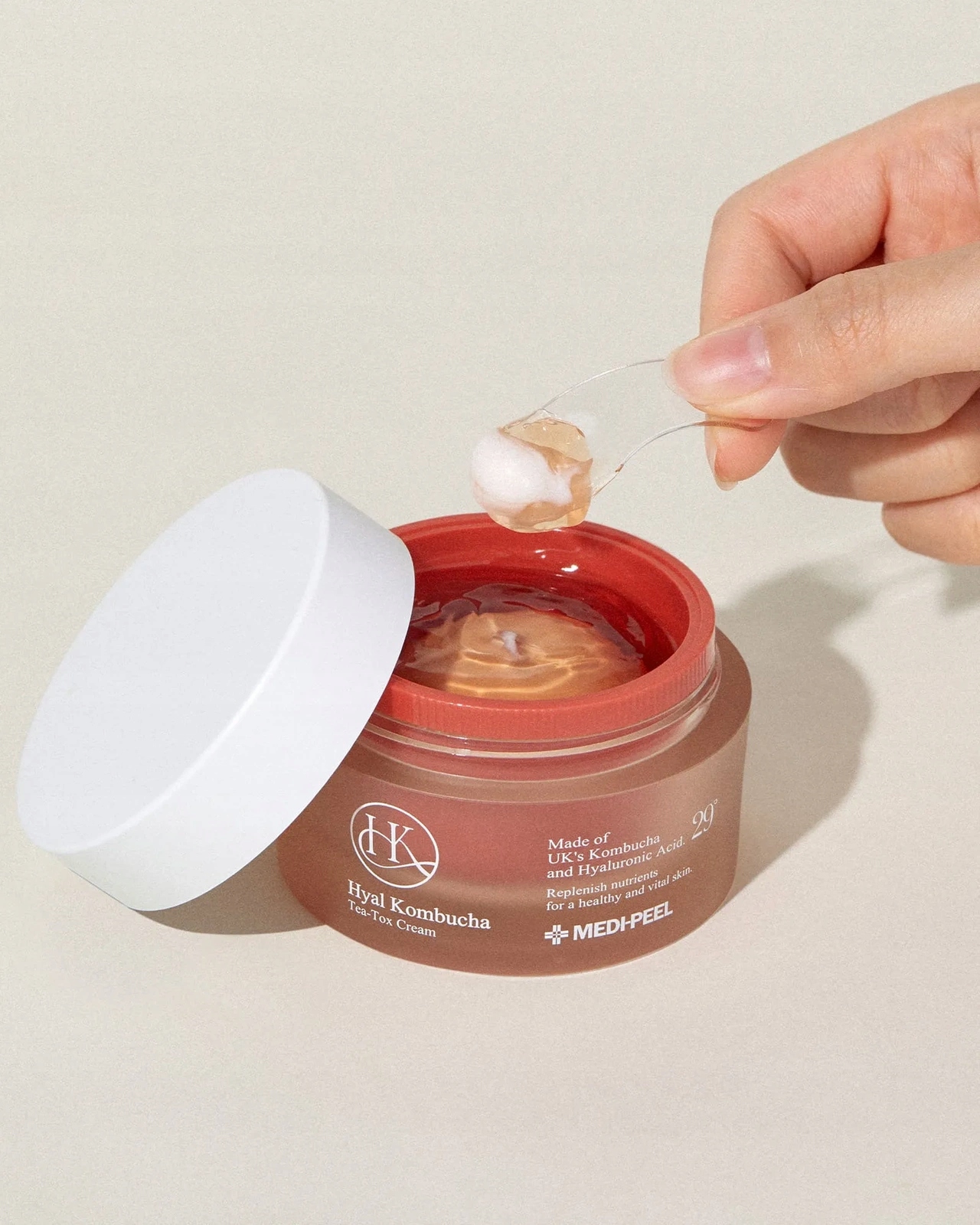 MEDI-PEEL Hyal Kombucha Tea-Tox Cream 50 ml - nawilżająco-regenerujący krem do twarzy — 4