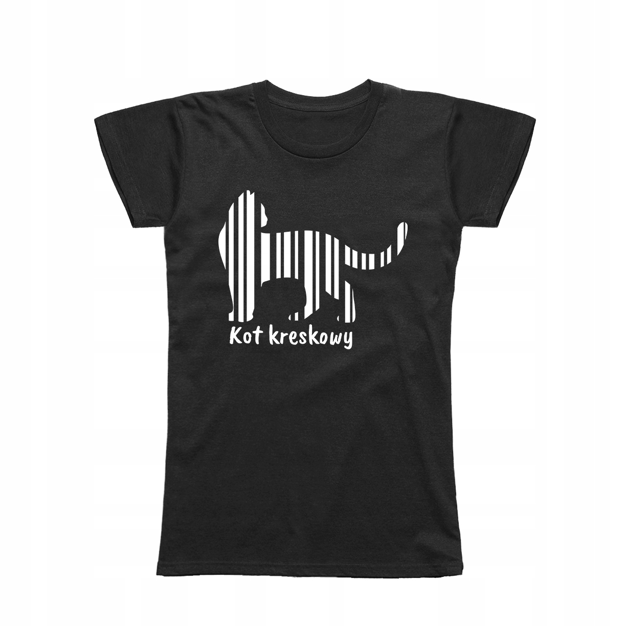

M - Koszulka T-shirt Kot Kreskowy Paskowy Kotem