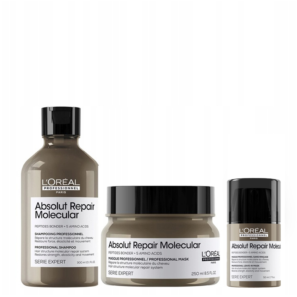 Loreal Absolut Repair Molecular šampon 300 ml, maska 250 ml, krém 50 ml