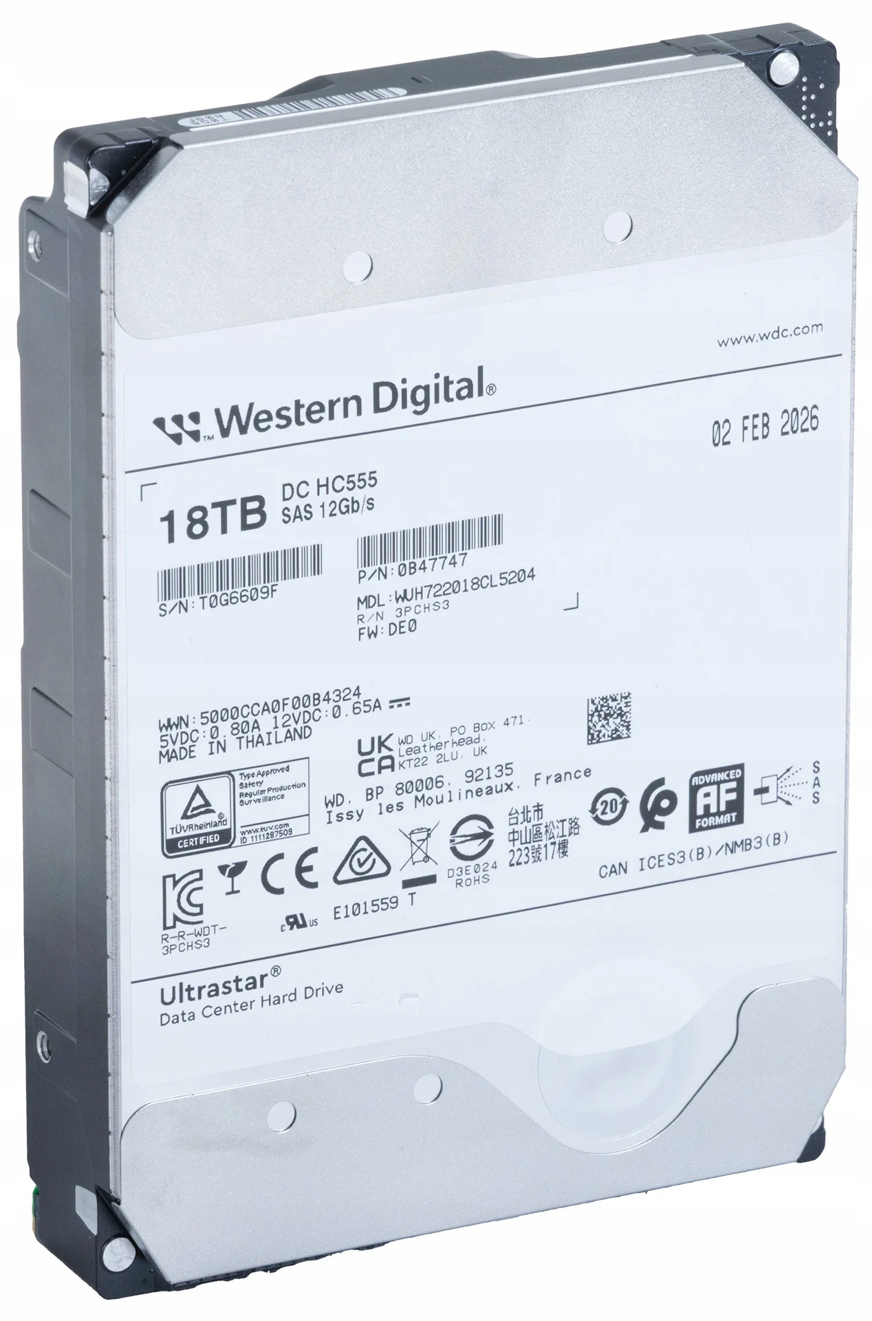 Disk Wd Hdd 18TB Sas 3,5" WUH722018CL5204 12Gb 7,2k