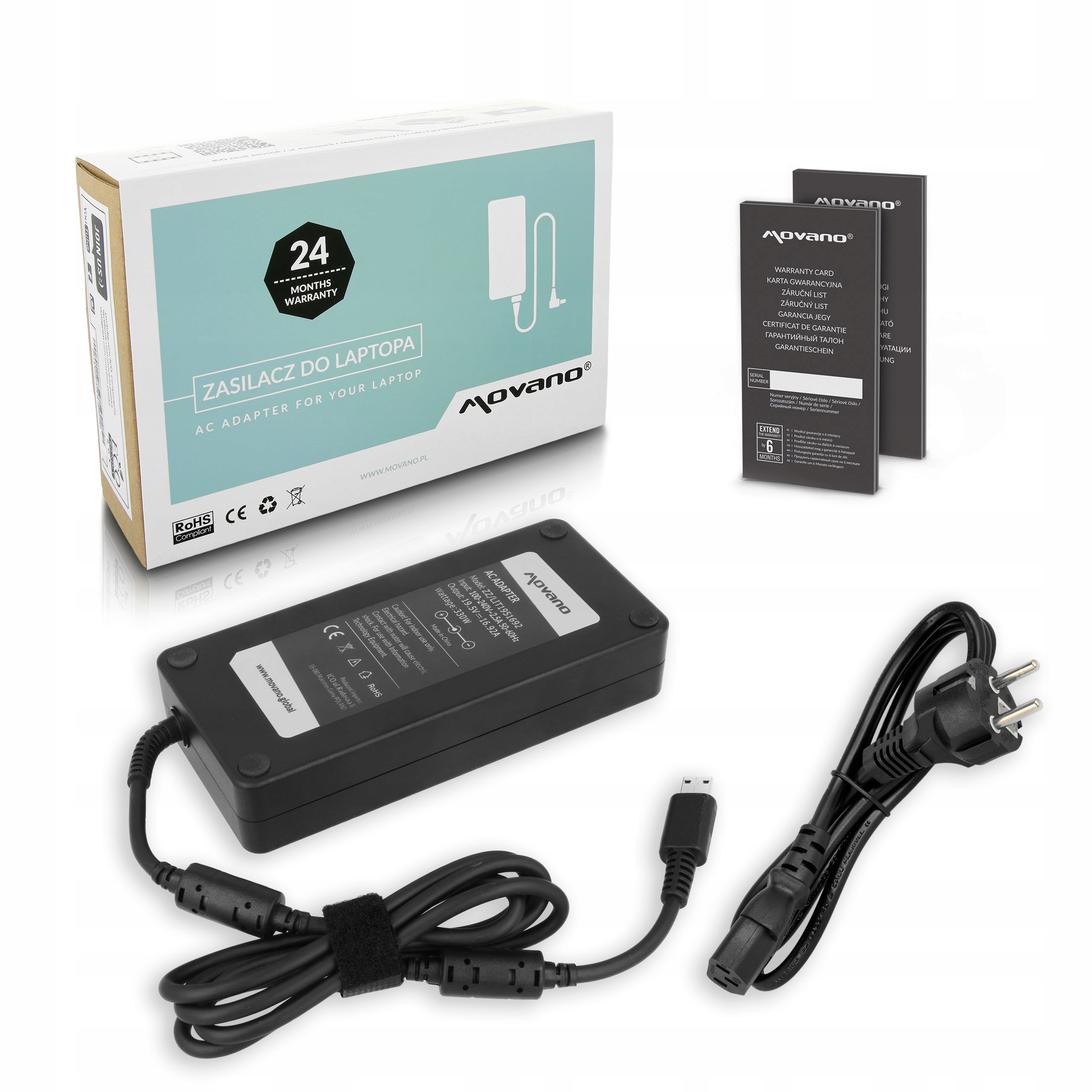 Zasilacz Movano 19.5V 16.92a (usb) 330W do Msi