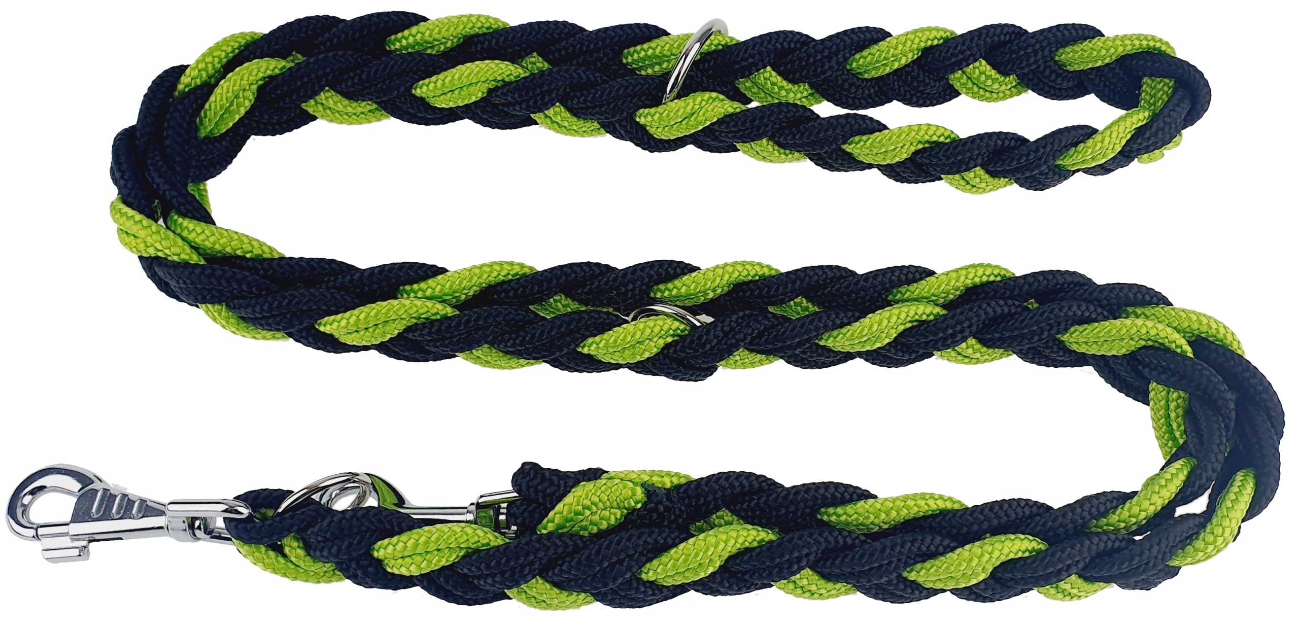 Levně Champion Vodítko pro velkého psa 2.5 m regulovatelná copánková černá zelená
