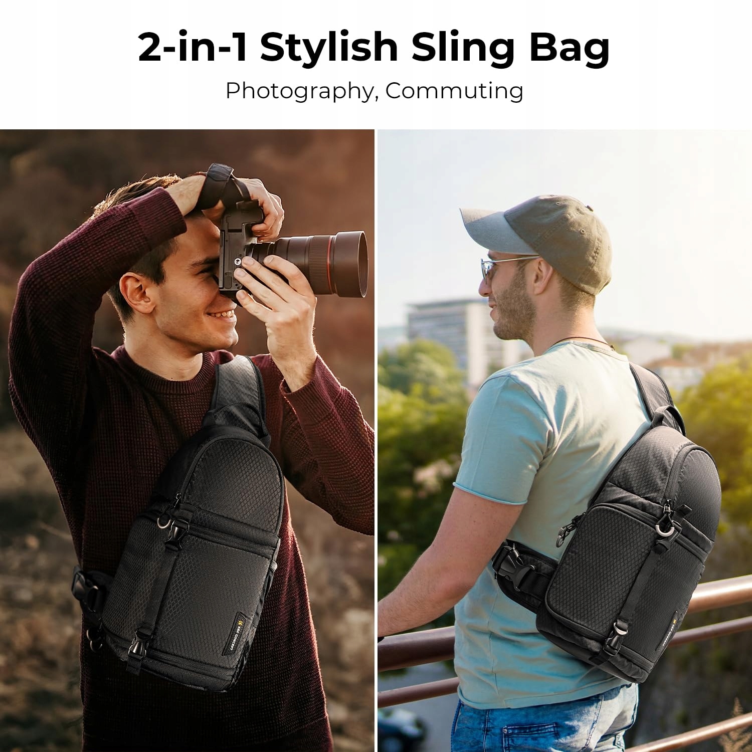 K&F KONZEPT Torba Na Aparat Crossbody Na Ramię DSLR Do Fotografii — miniatura 2