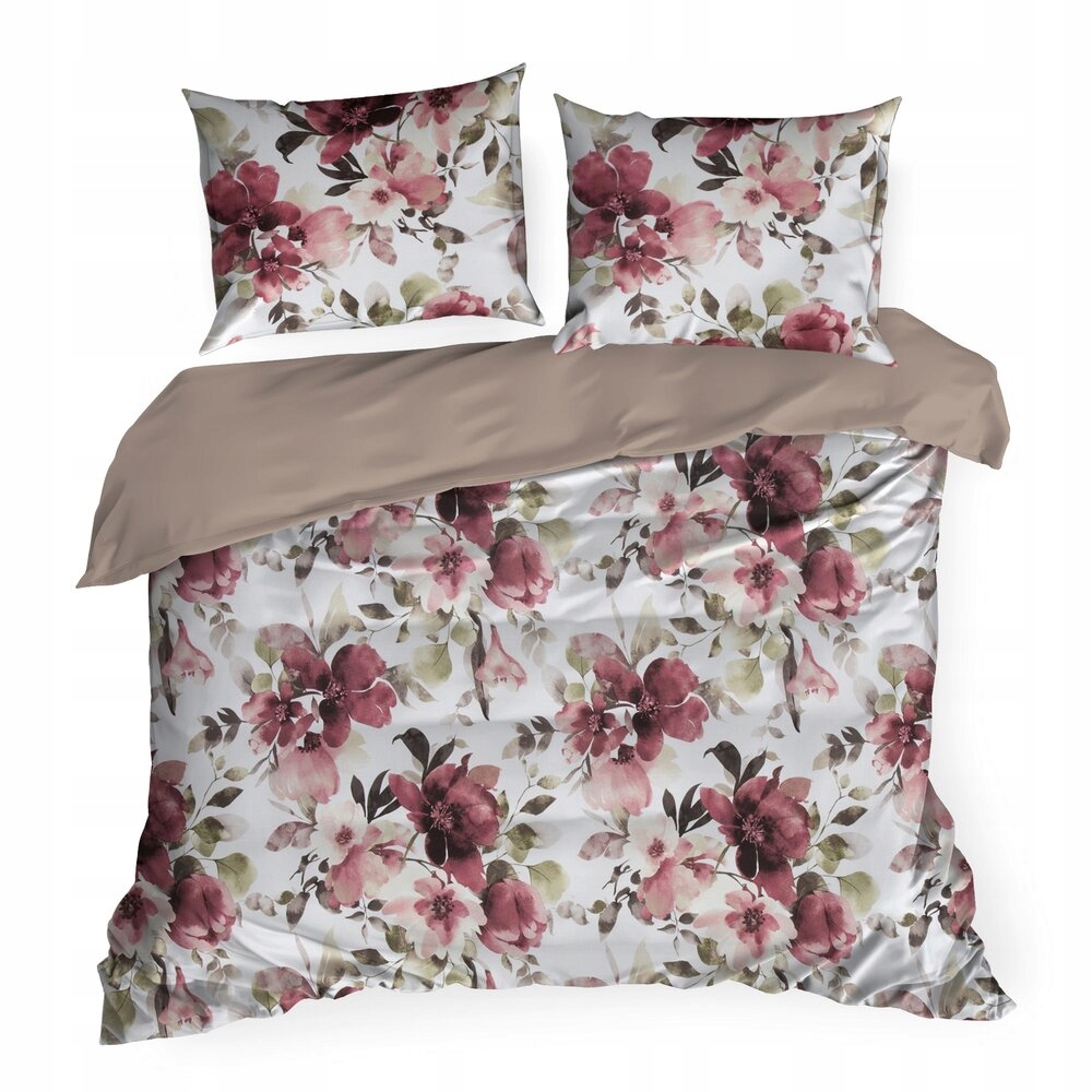 Povlečení Spring 220x200 Eurofirany bílá béžová bordó květy