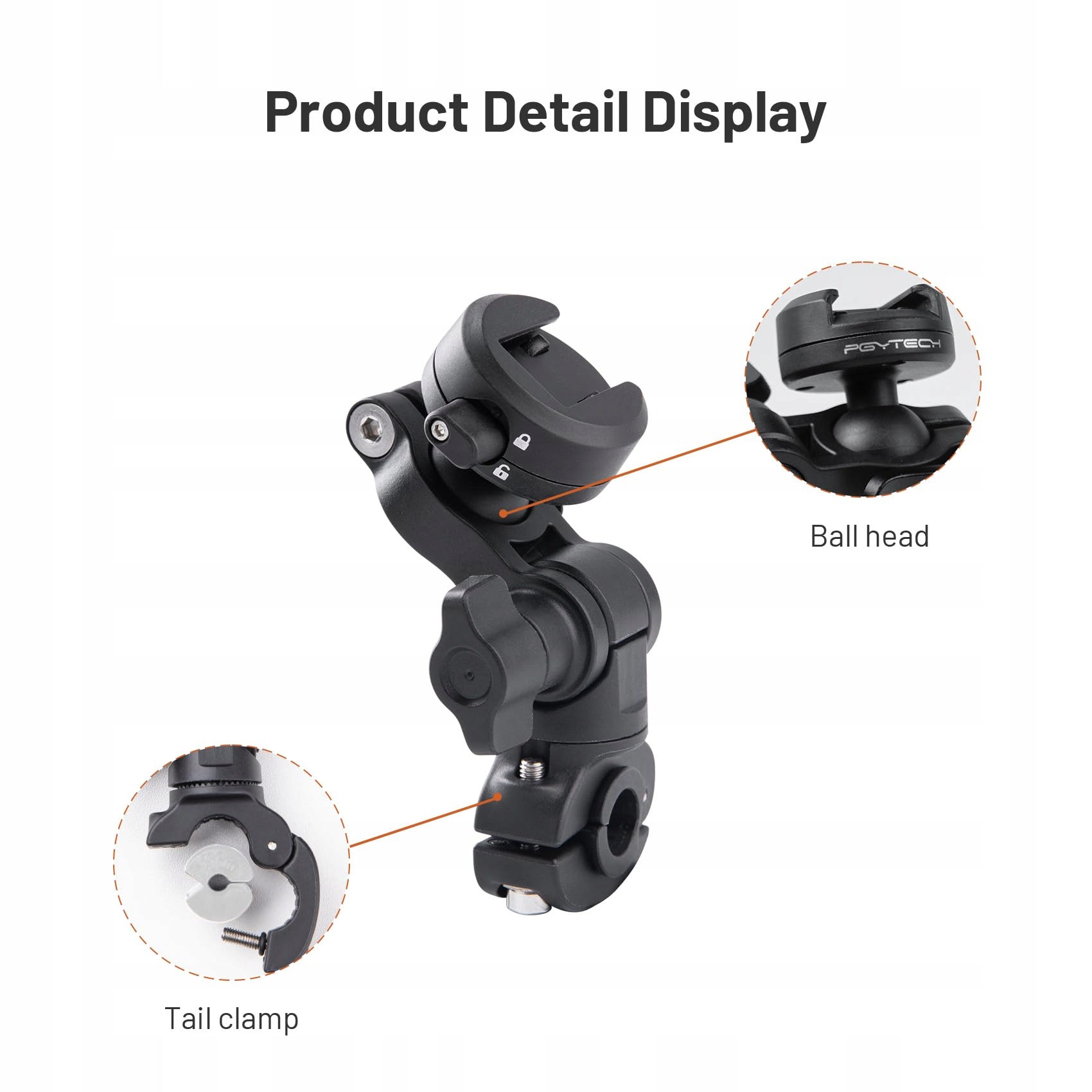 PGYTECH Aluminiowy Uchwyt Lusterka 360° dla Kamer GoPro DJI Insta360 — miniatura 6