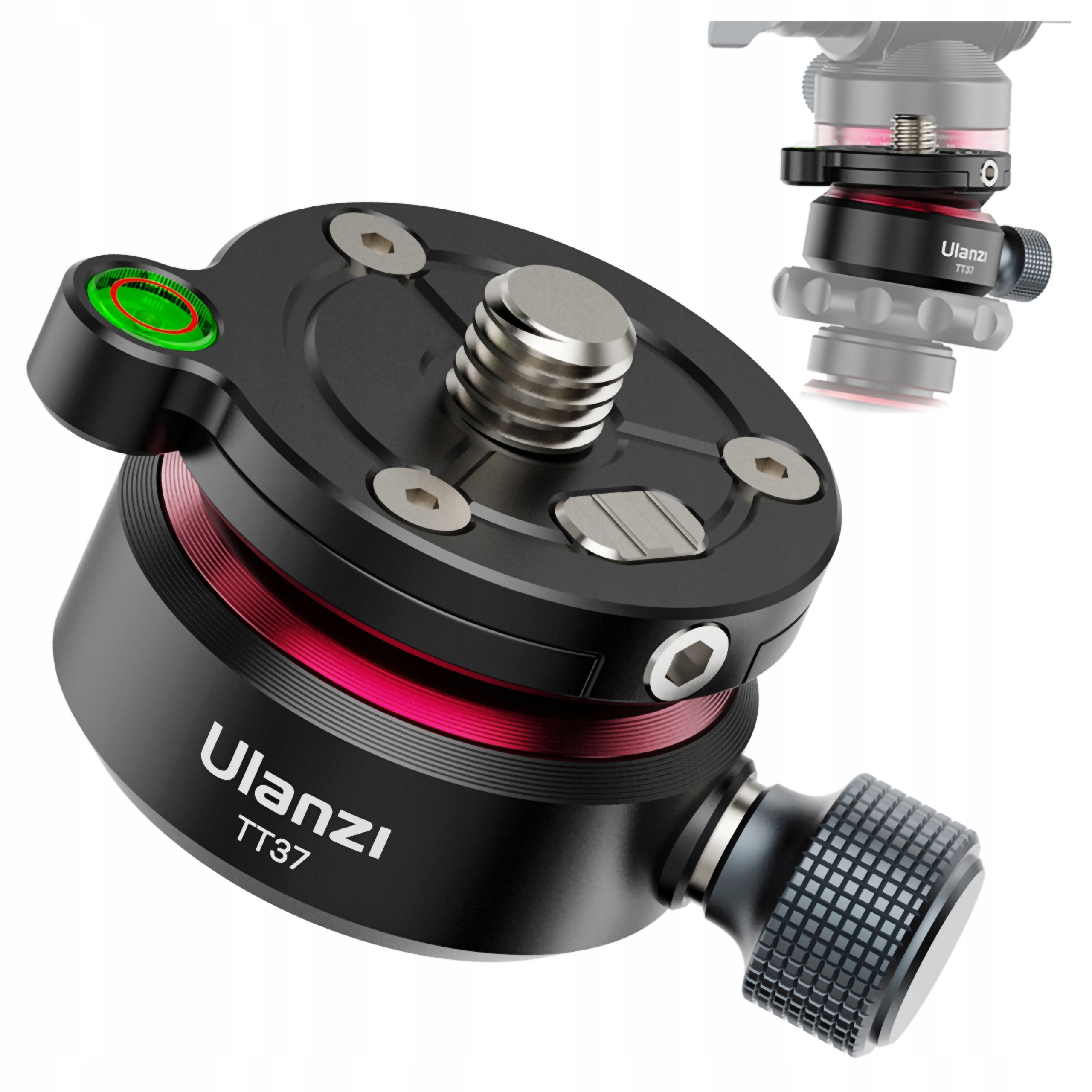 Mini fotografická hlava 5 kg pro stativ, závit 1/4” 3/8” panoramatický