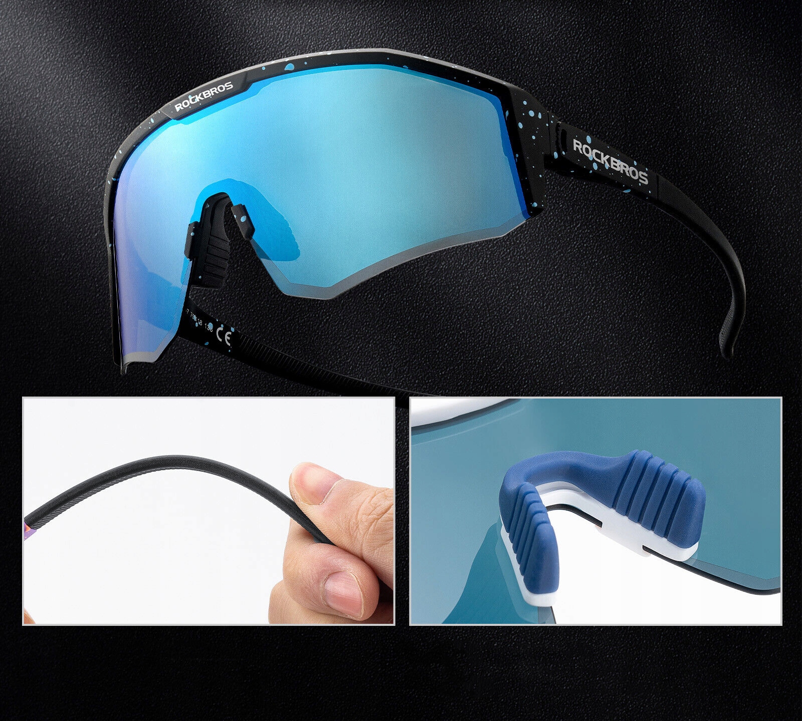 Okulary rower reg. kąt zauszników ROCKBROS SP297/1 black Płeć kobieta