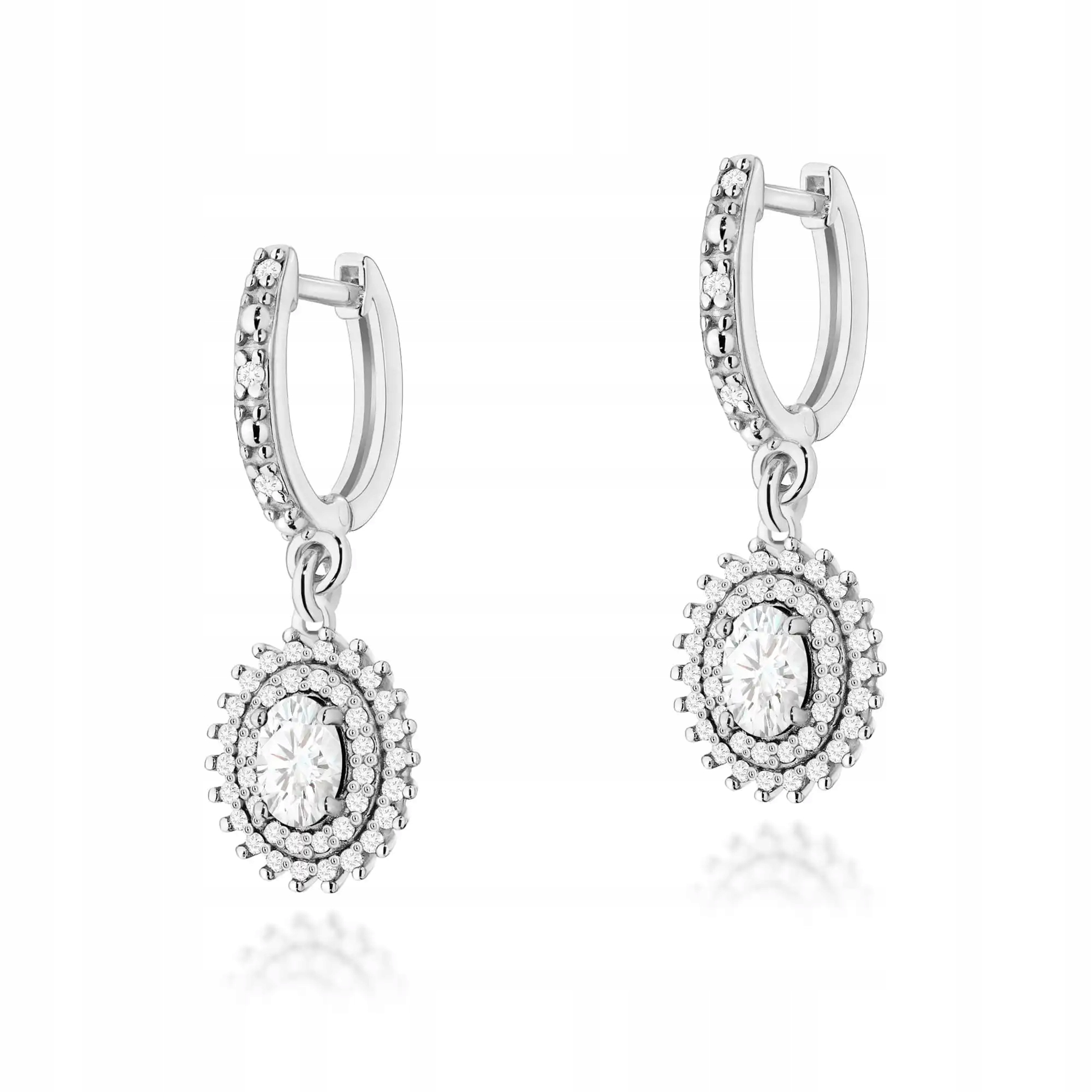 Náušnice zlaté dámské 585 s diamantem bílé zlato značkové od klenotníka 14kt