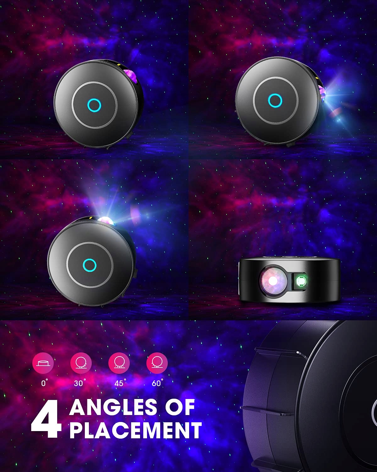 SUPPOU Projektor Gwiaździstego Nieba LED Smart Lampa Galaxy Alexa WiFi — miniatura 7