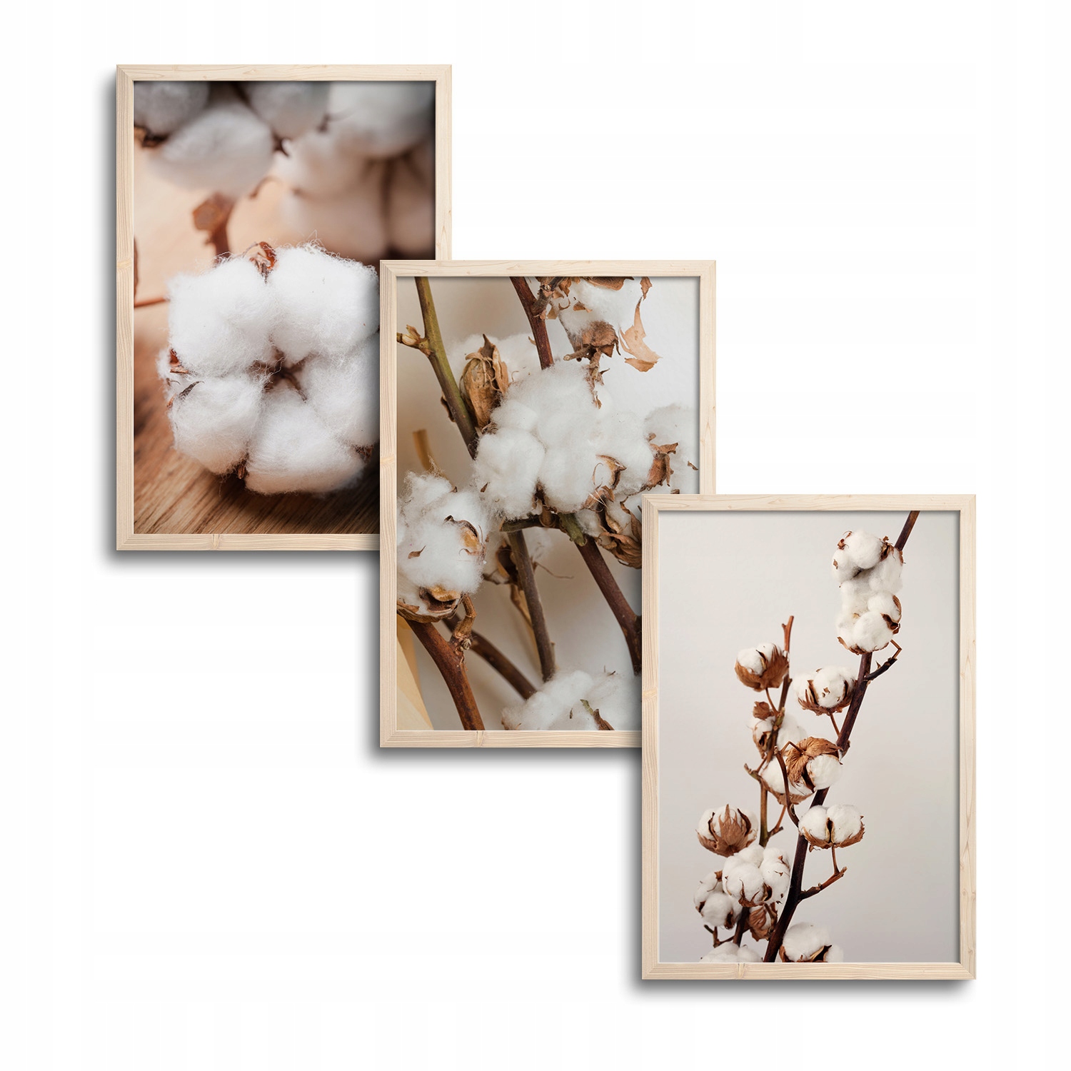 3x 30x40 CM ZESTAW TRZY OBRAZY PLAKAT W RAMIE DREWNIANEJ BOHO TRYPTYK BAWEŁ