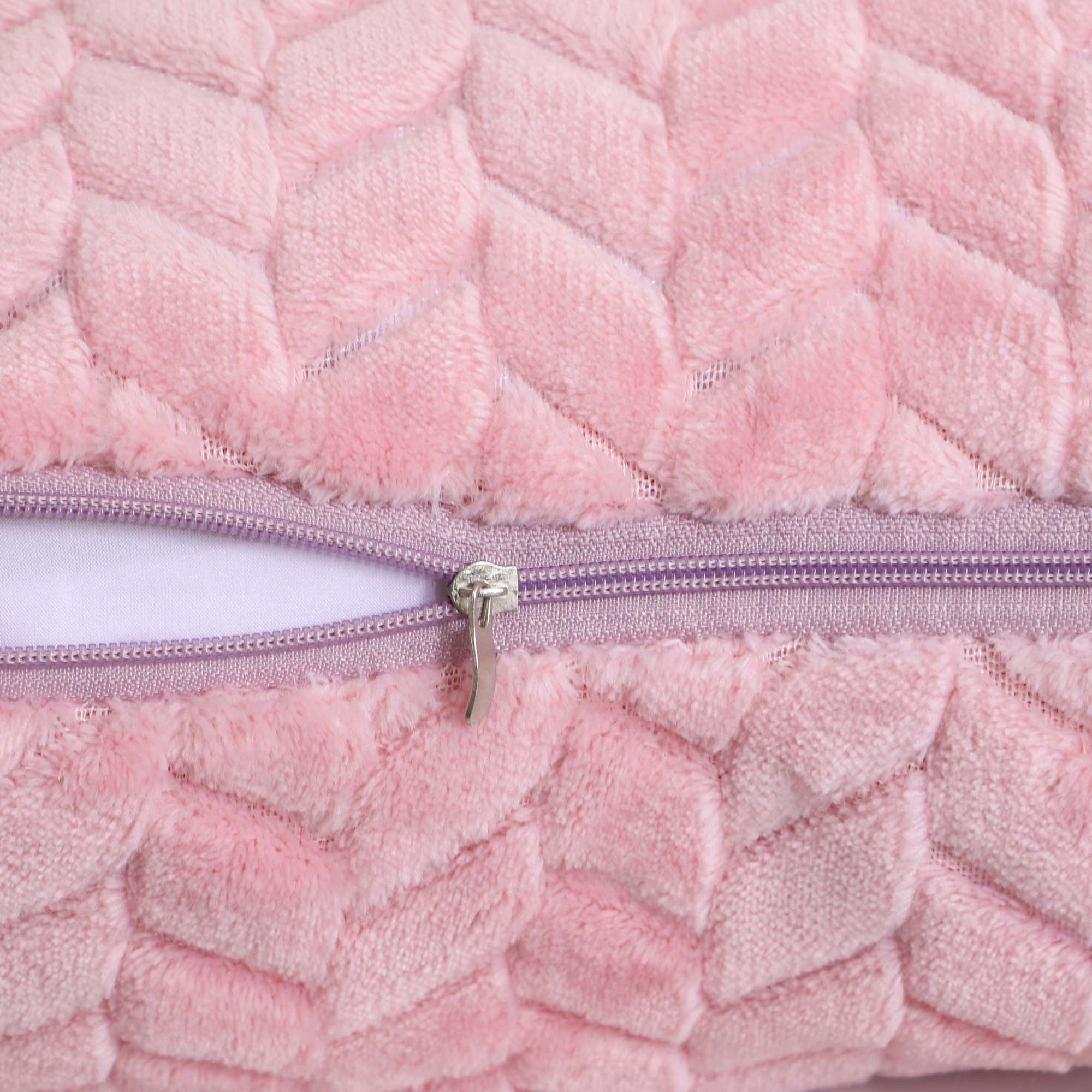 Poszewka DEKORACYJNA na poduszkę, jodełka, RÓŻOWA Wzór dominujący Geometryczny