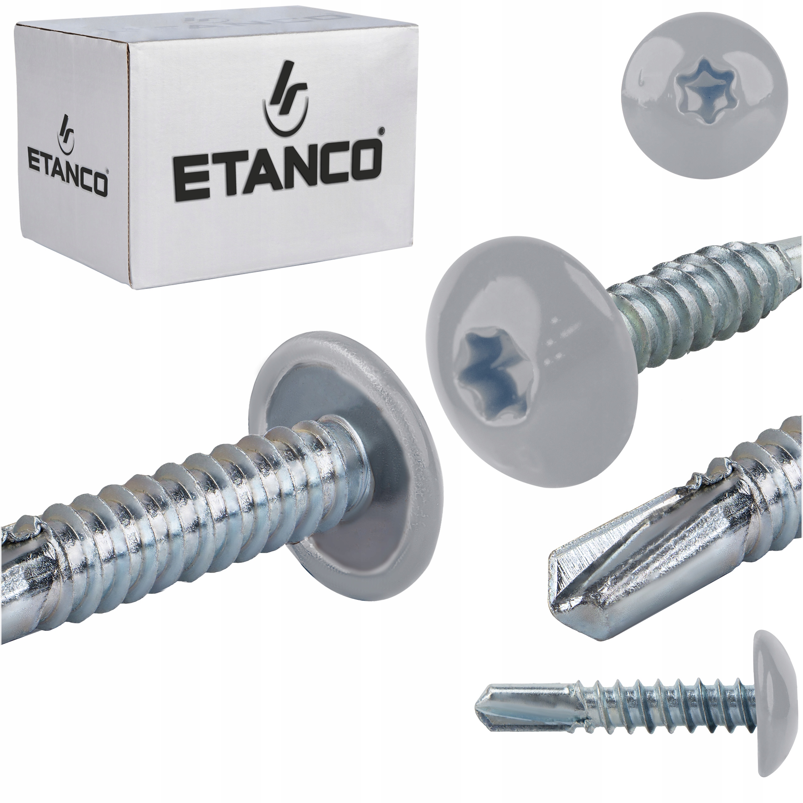 Šrouby do kovu Torx 5mm 5,5x25 mm Ral 9006 500 ks Etanco GT5 Ph