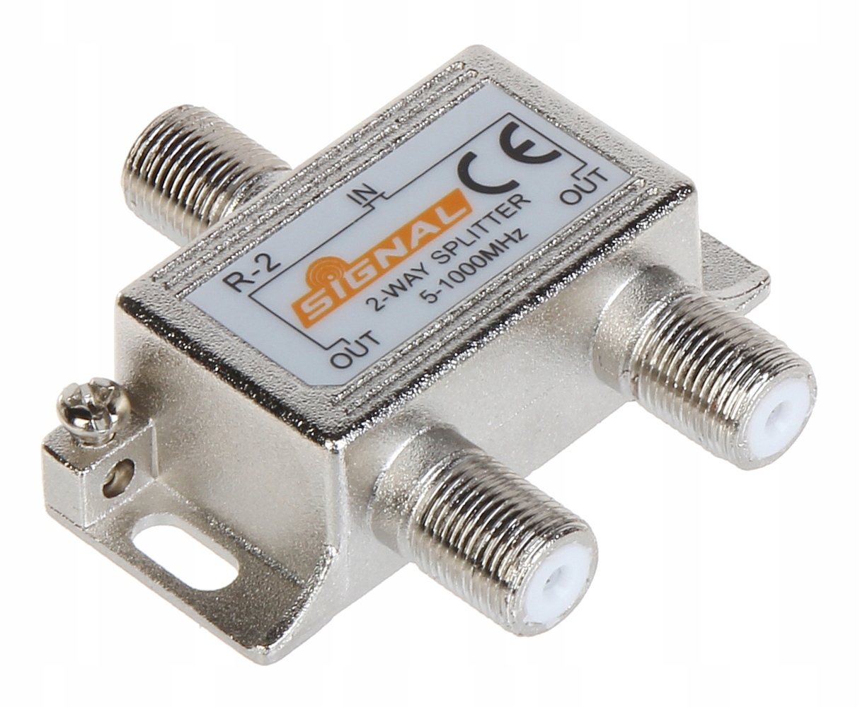 Rozgałęźnik DVB-T2 splitter antenowy do 2 TV pasywny 5-1000 MHz R-2 Signal