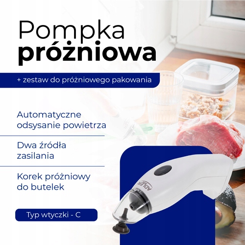 Pompka próżniowa AD 4514 + zestaw do pakowania żywności