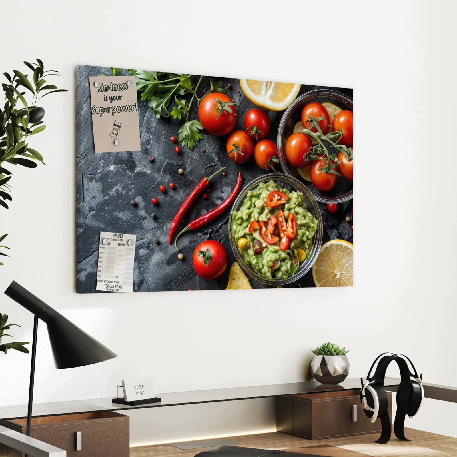 Magnetická tabule Svěží Zelenina 60 × 40 cm