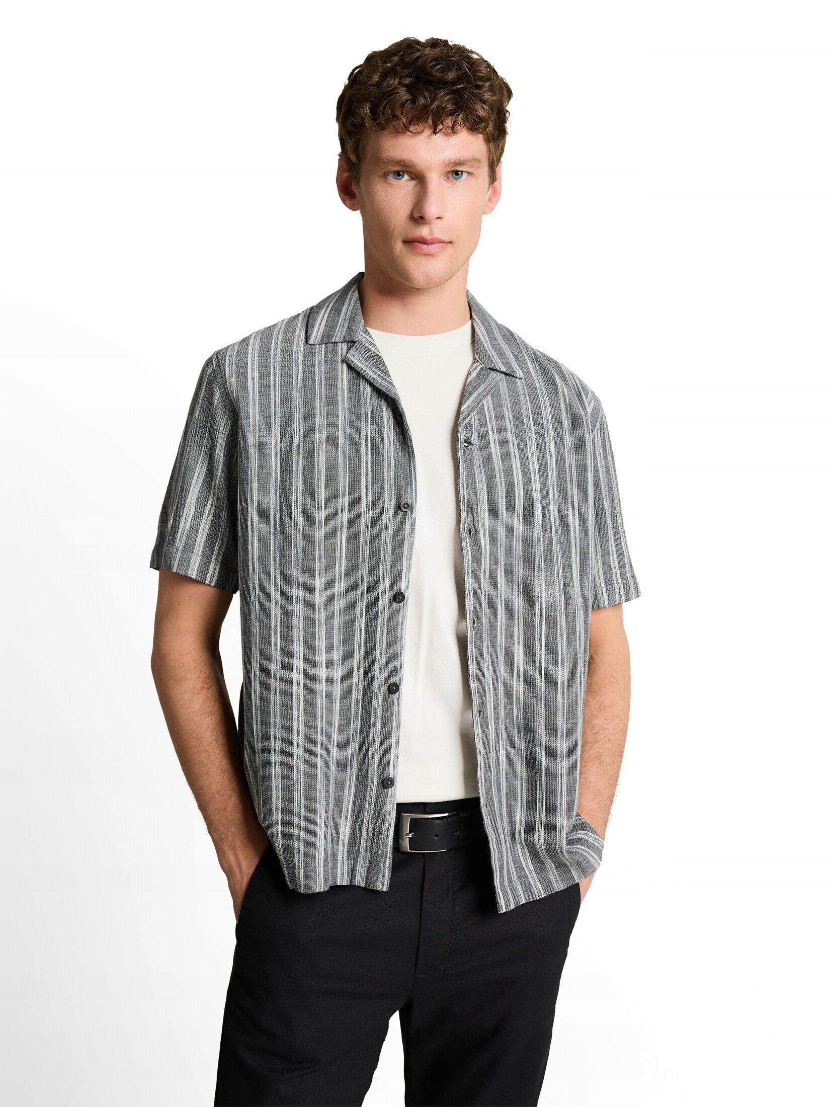 Tom Tailor Denim Koszula Resort o luźnym kroju z dodatkiem lnu