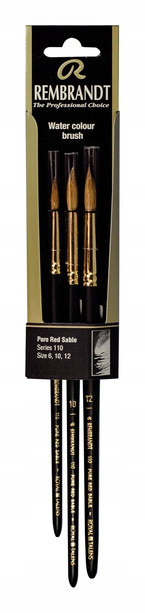 Profesionální malířské štětce Sada štětců kulatých Rembrandt 3 kusy