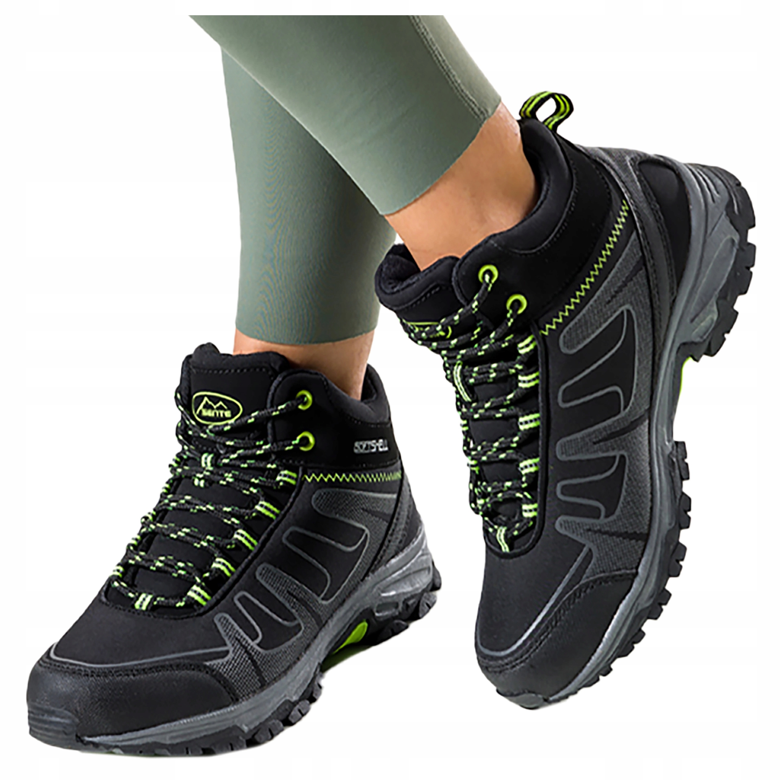 Trekingové Sportovní boty Softshell Vysoké Šněrovací Pohodlné Černé vel. 41