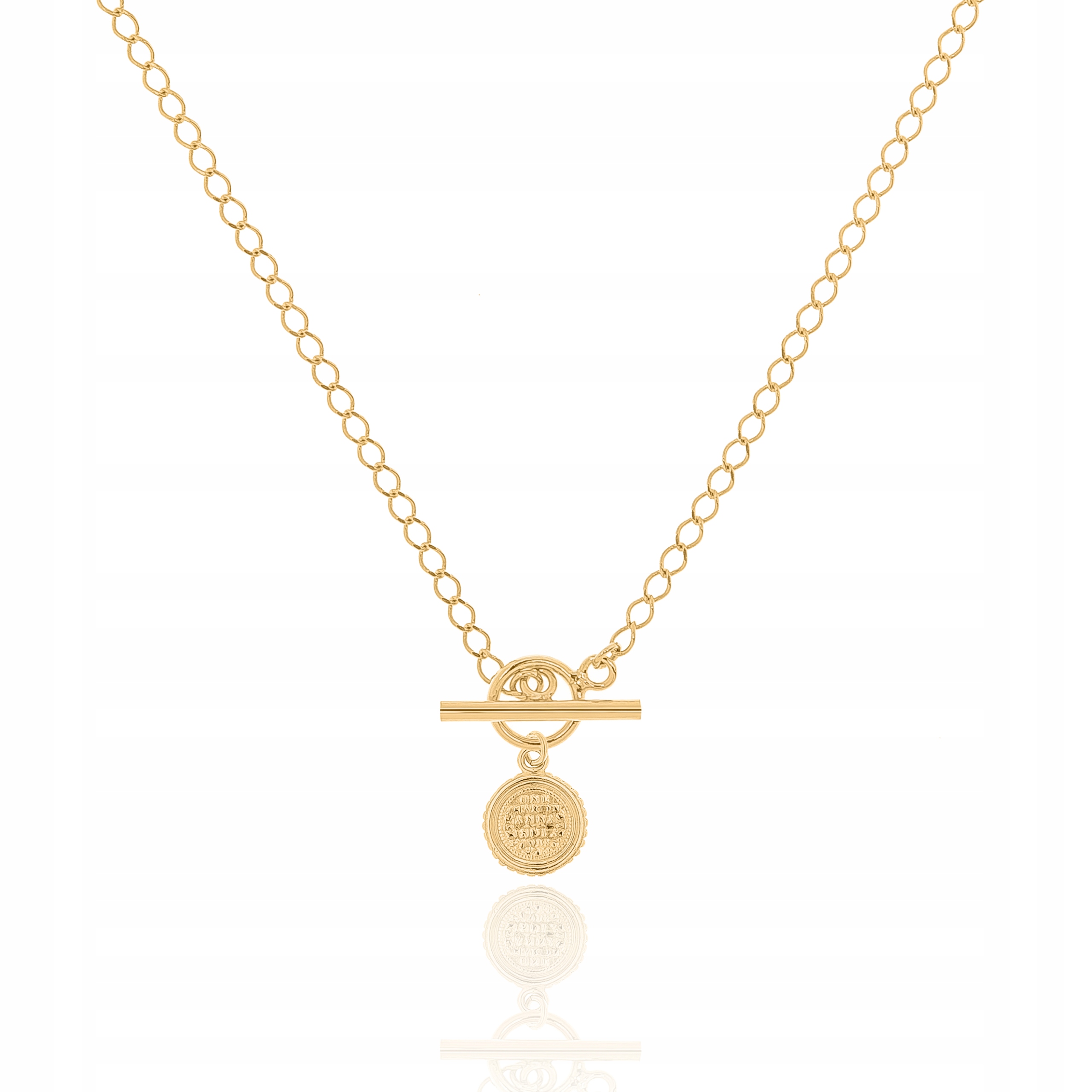 

Naszyjnik srebrny pozłacany z antyczną monetą