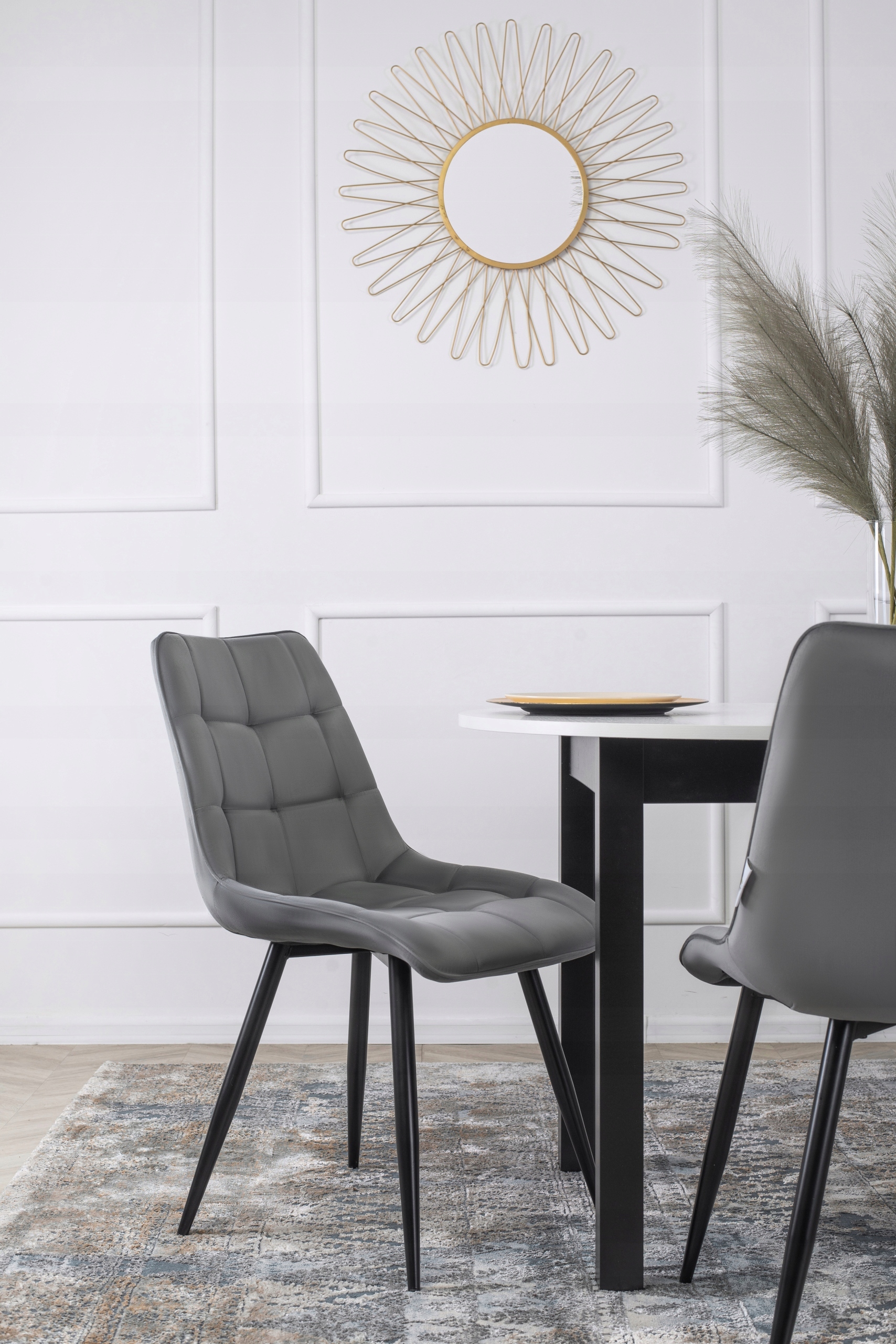 Zestaw Stół Z Krzesłami Rozkładany Biały Okrągły Do Salonu Stół Kuchenny Maksymalna długość rozłożonego stołu 142 cm