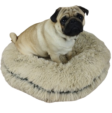 Levně Pelíšek kulaté oválné Shaggy průměr 70 cm Oboustranné Béžové