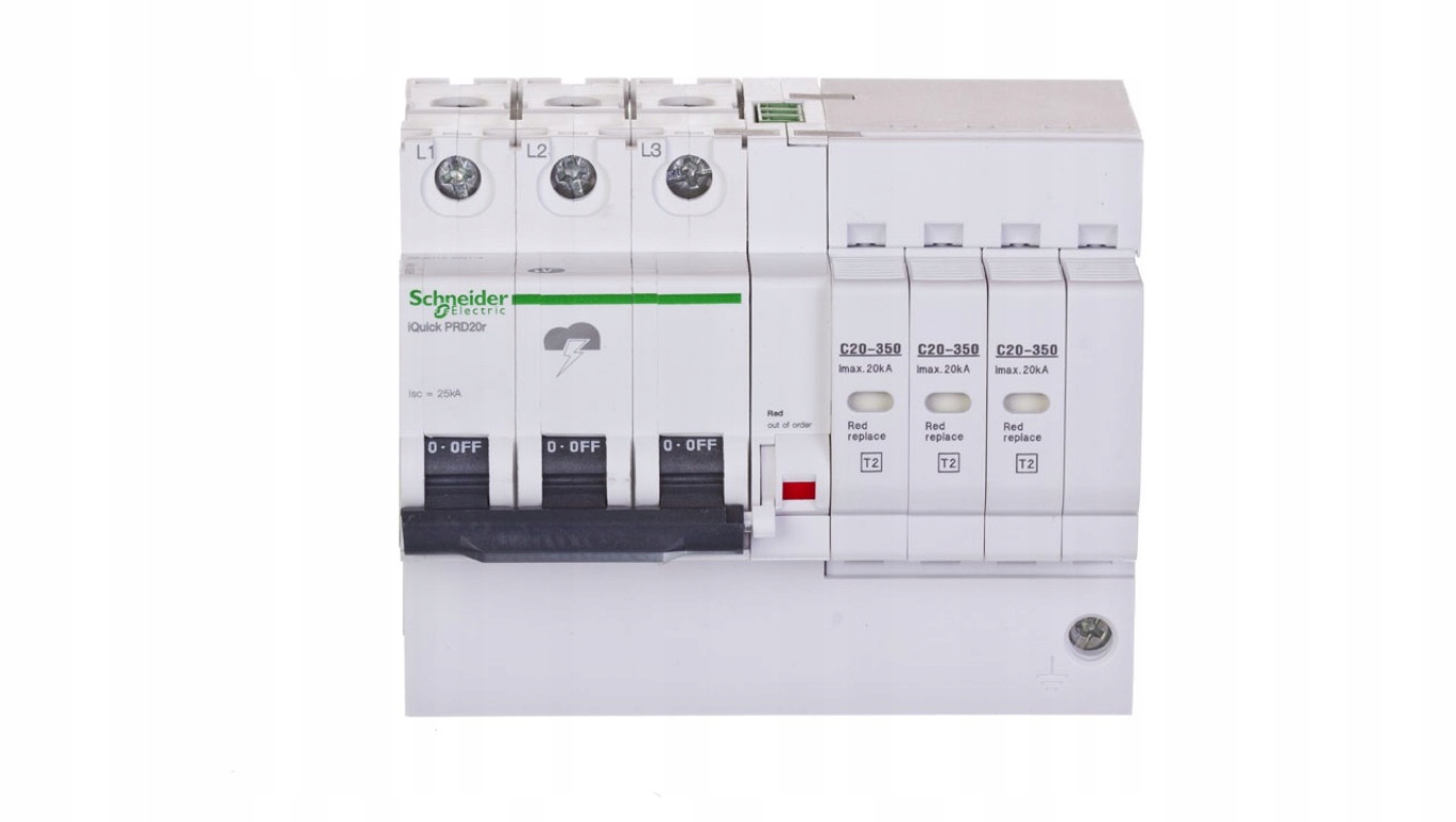 Ogranicznik przepięć C Typ 2 3P 20kA 350V It/tn-c iPRDr A9L16296