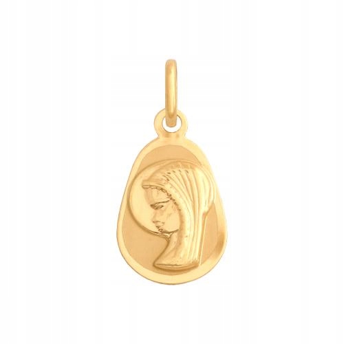 Zlatý medailonek 585 Matka Boží busta jako dárek 0.6 g Svaté Přijímání křest
