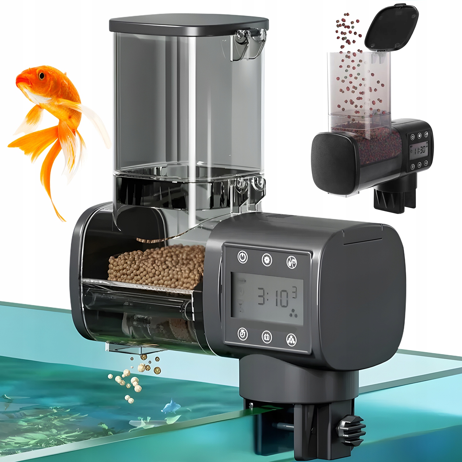 Levně Krmítko Automatické Krmítko Pro Akvárium Přesné Krmení 500 ML