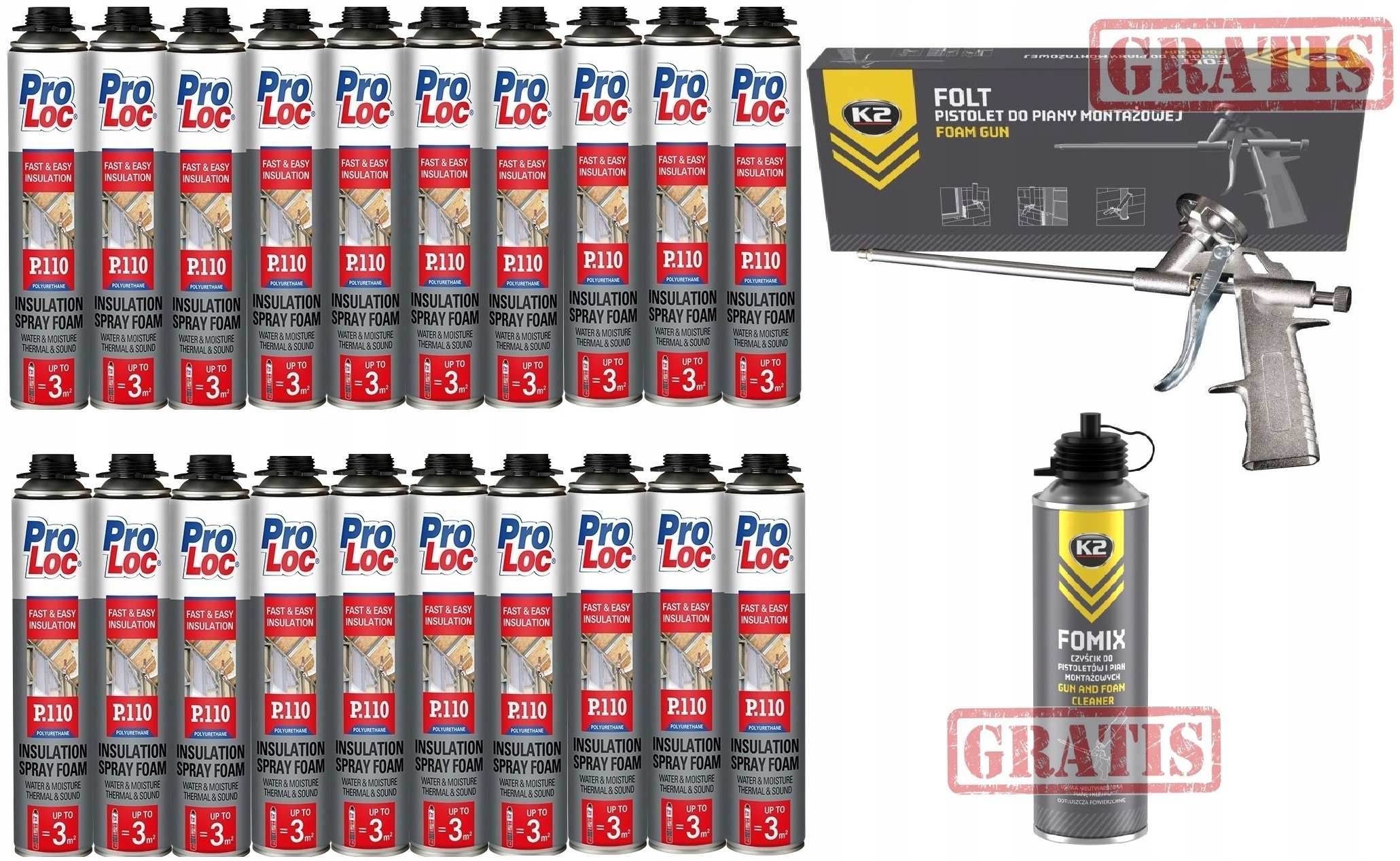 x20 Pur pěna na oteplování ProLoc P110 sada Bonus!