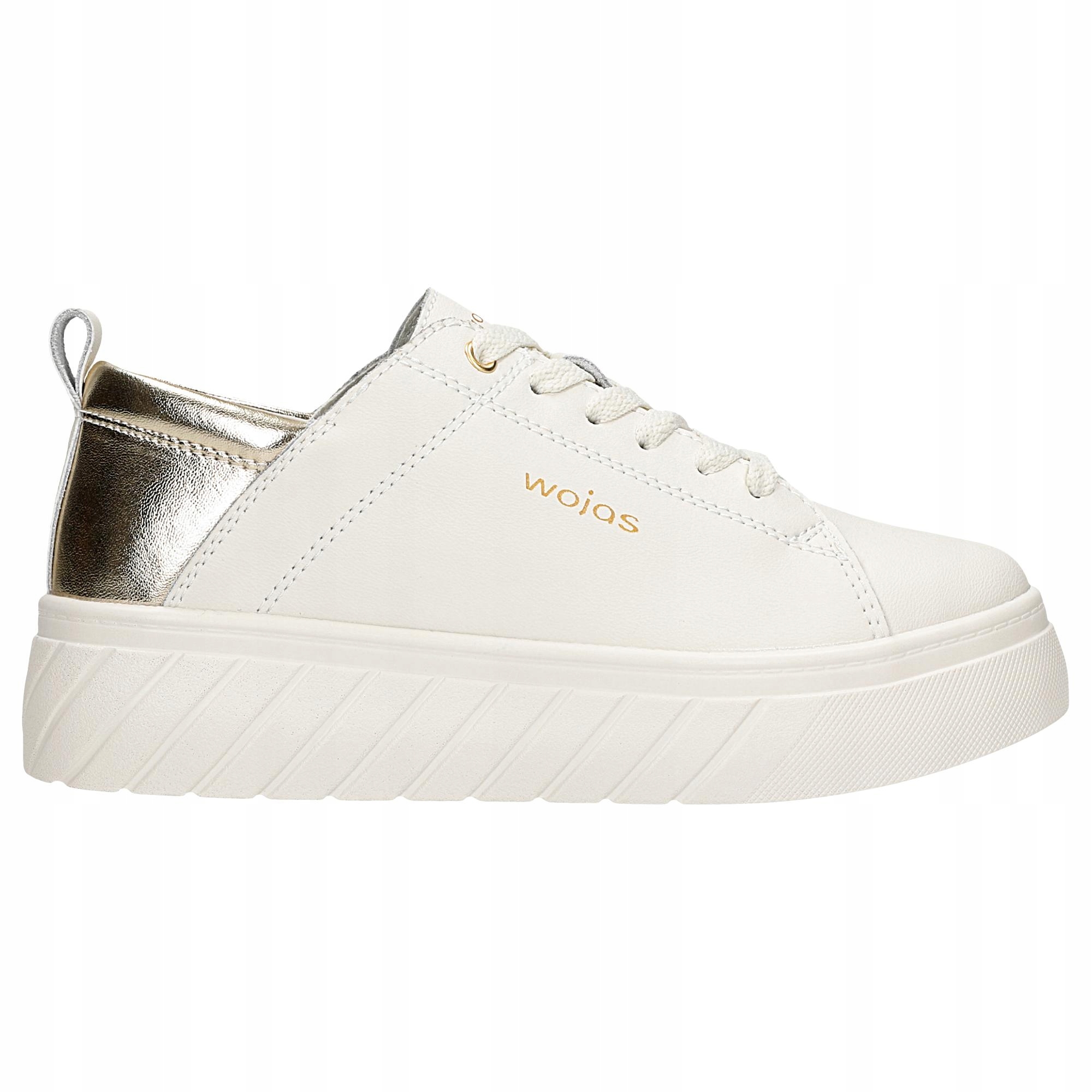 Dámské polobotky, světle béžové tenisky se zlatými prvky Wojas vel. 37