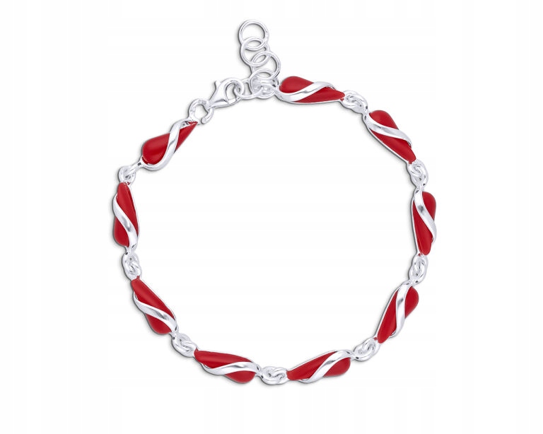 Stříbrný náramek Červené korále pro ženy ryzost 925