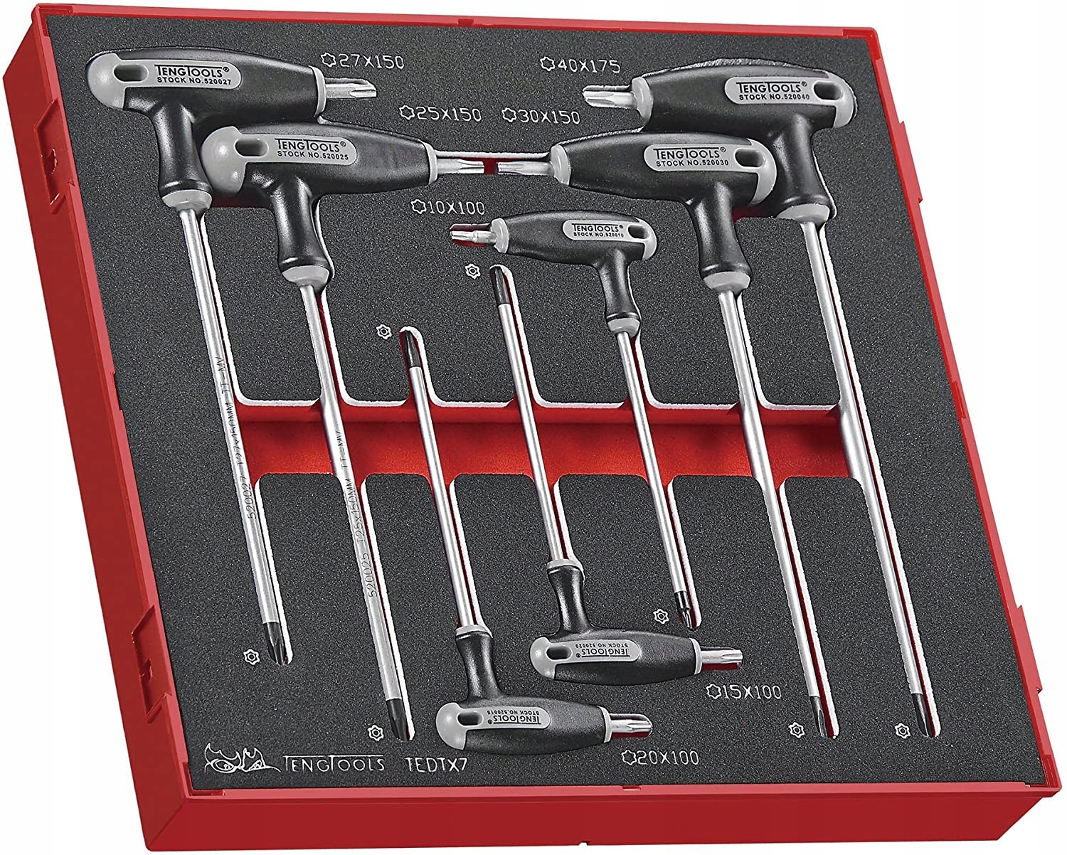 Sada kľúčov Tx/tpx s rukoväťou TengTools TEDTX7