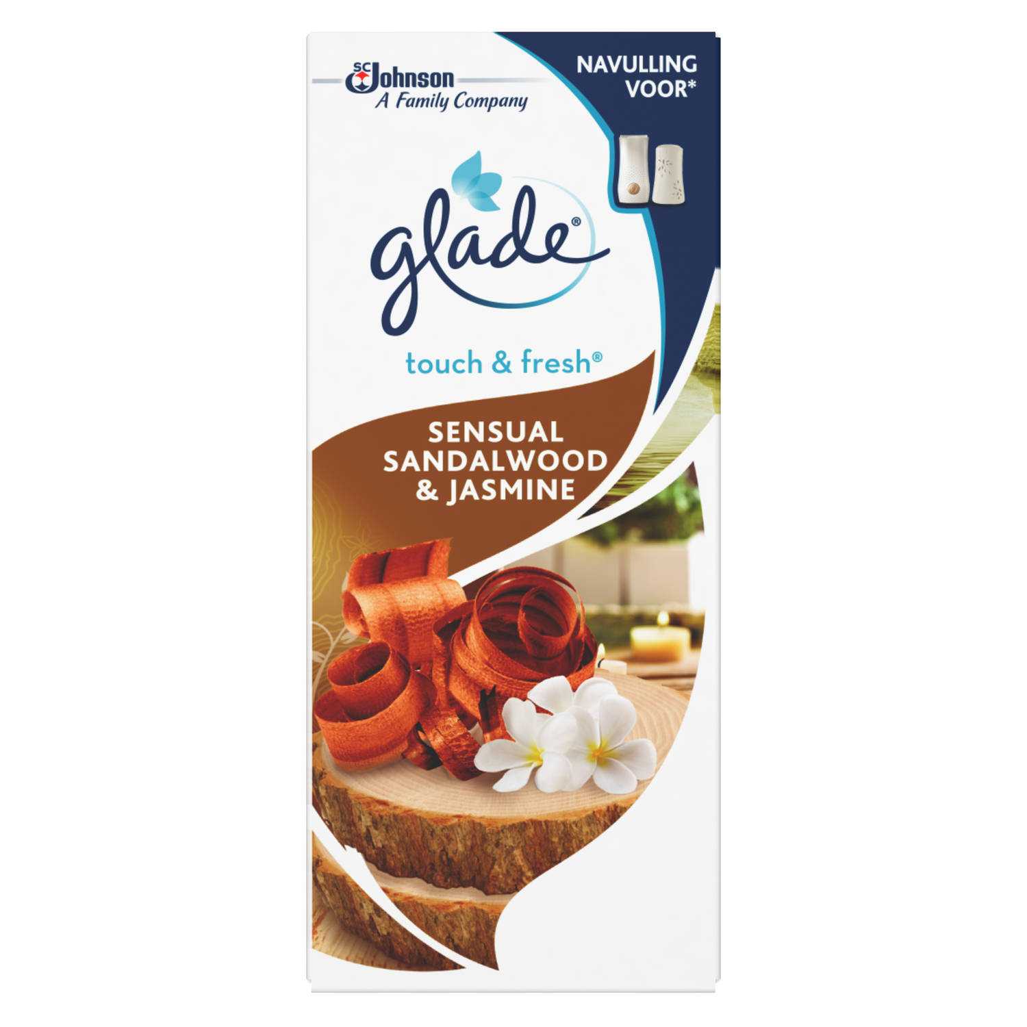 GLADE TOUCH FRESH SANDALWOOD/JASMINE SKONCENTROWANY ODŚWIEŻACZ ZAPAS 10ml