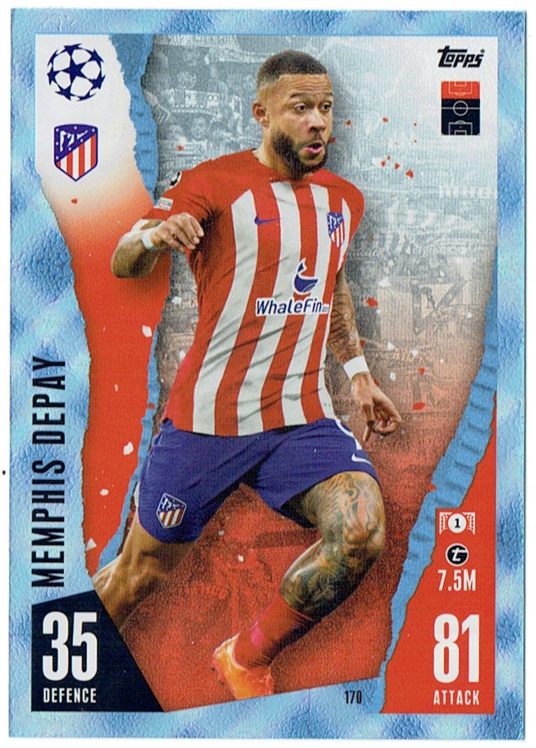 Topps Match Attax 23/24 Crystal Parallel 170c Memphis Depay