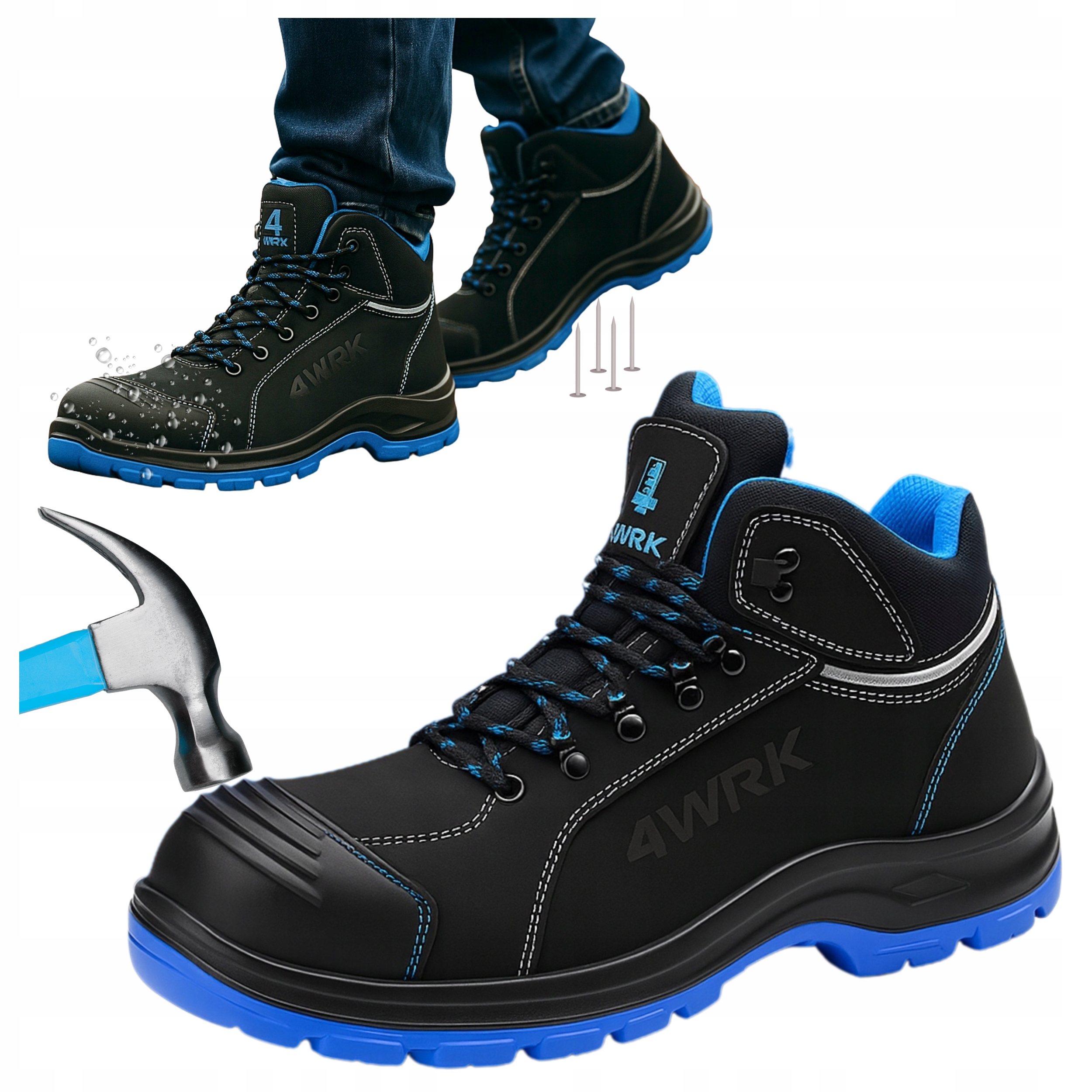 Pracovní boty S3 kožené Voděodolné Bozp s špičkou proti propíchnutí