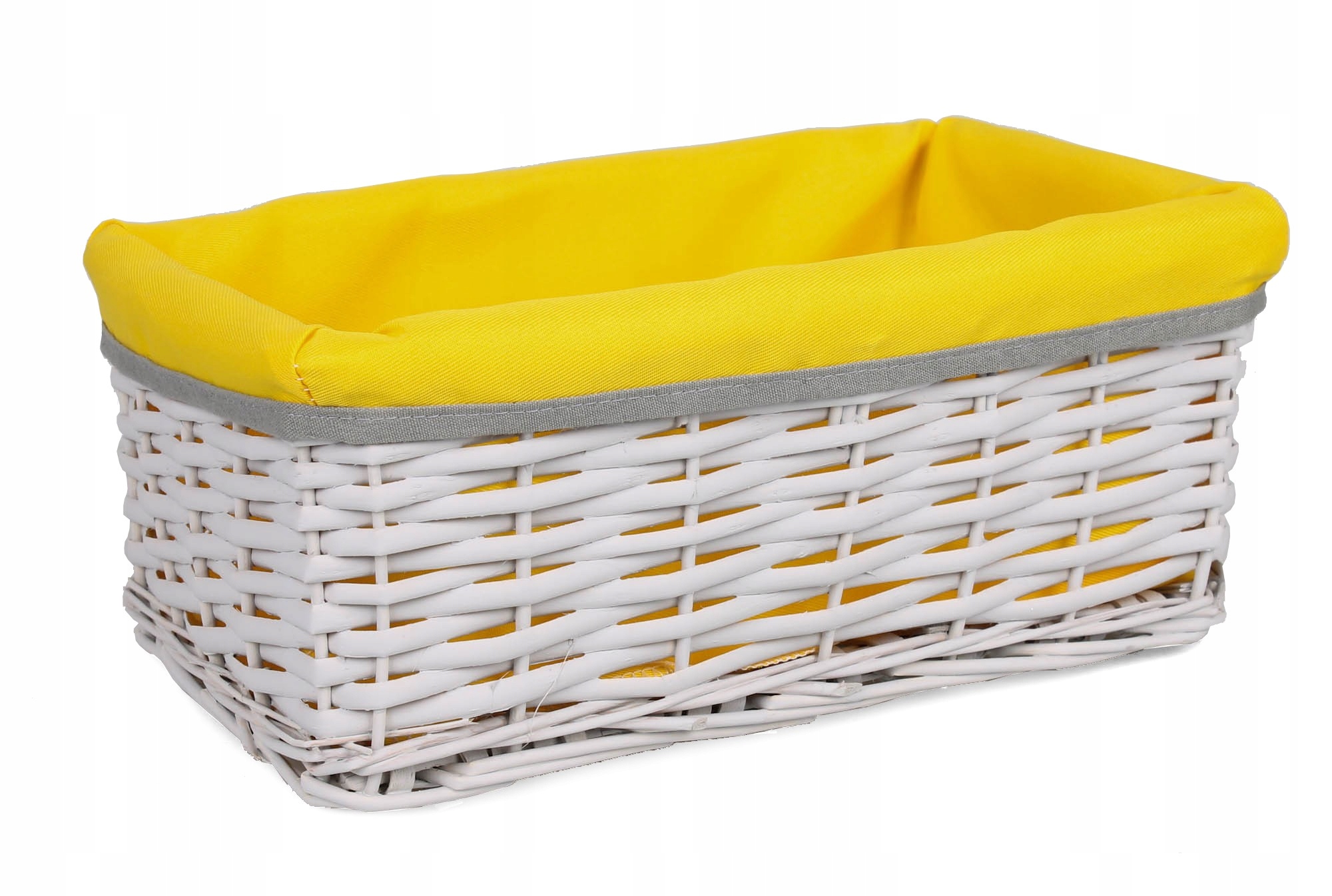 

Wiklinowy Szary Koszyk Z Materiałem 32x20x12h cm