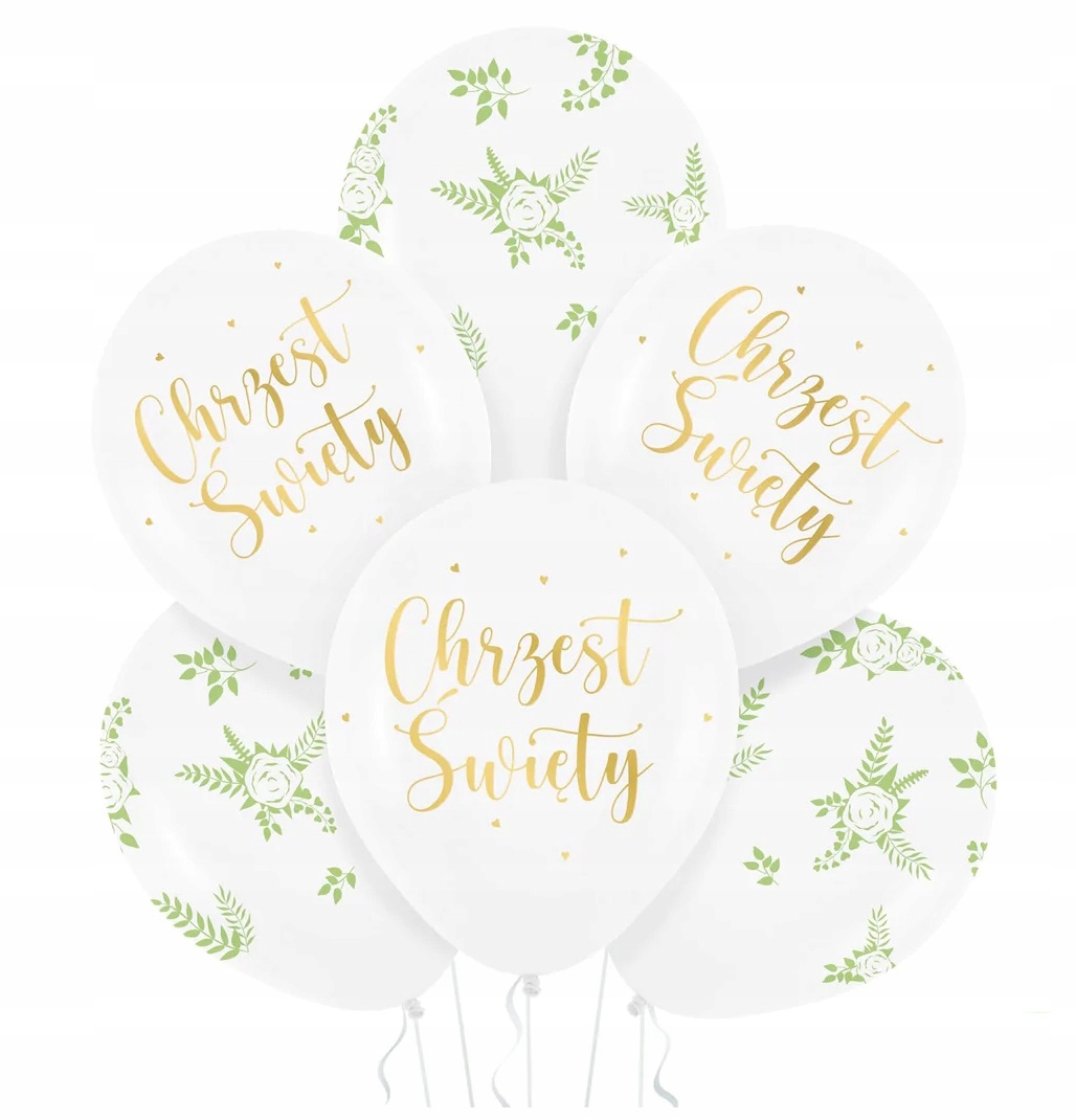 

Balony na Chrzest Święty dekoracje ozdoby złote x6