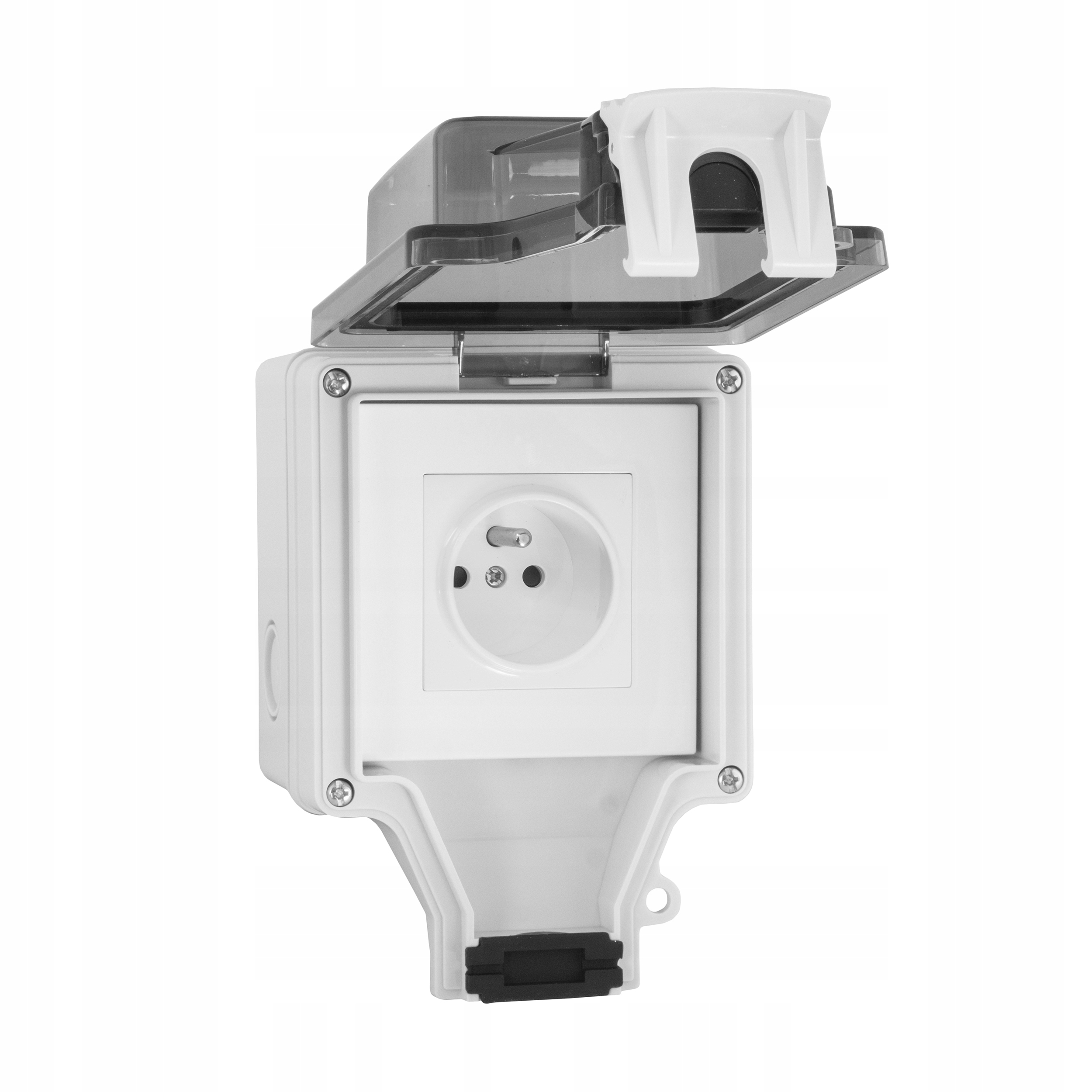 GNIAZDO 230 V NATYNKOWE ZEWNĘTRZNE HERMETYCZNE IP66 Z UZIEMIENIEM