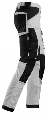 Snickers Spodnie Stretch White/Black 6341 Model ALLROUNDWORK