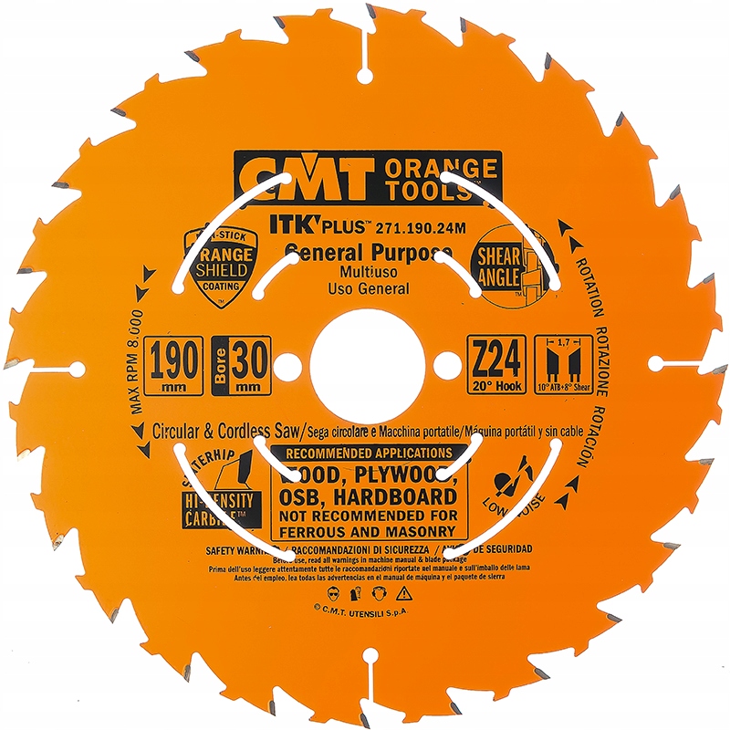 Cmt 271.190.24M Tarcza do drewna 190x30mm Sklejka Osb Do Cięcia Wzdłużnego