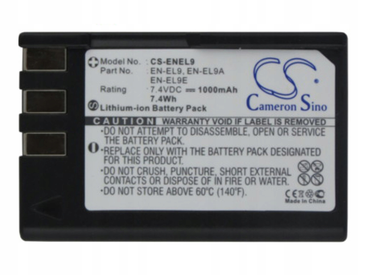 Bateria CS-ENEL9 do Nikon EN-EL9 EN-EL9A EN-EL9E D40 D40X D60 D3000 D5000 Stan opakowania oryginalne