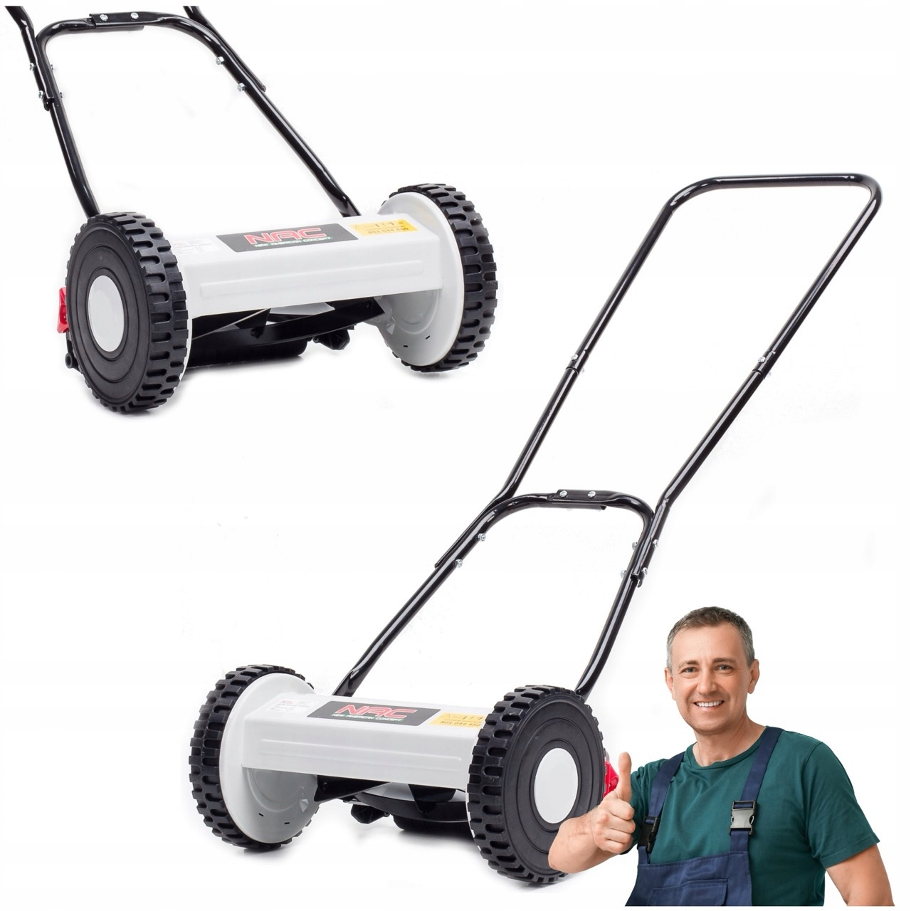 Ručná Bubnová Kosačka Nac Ľahká Bez Elektriny Ekologická 30 CM 5 Nožov 15-42 MM