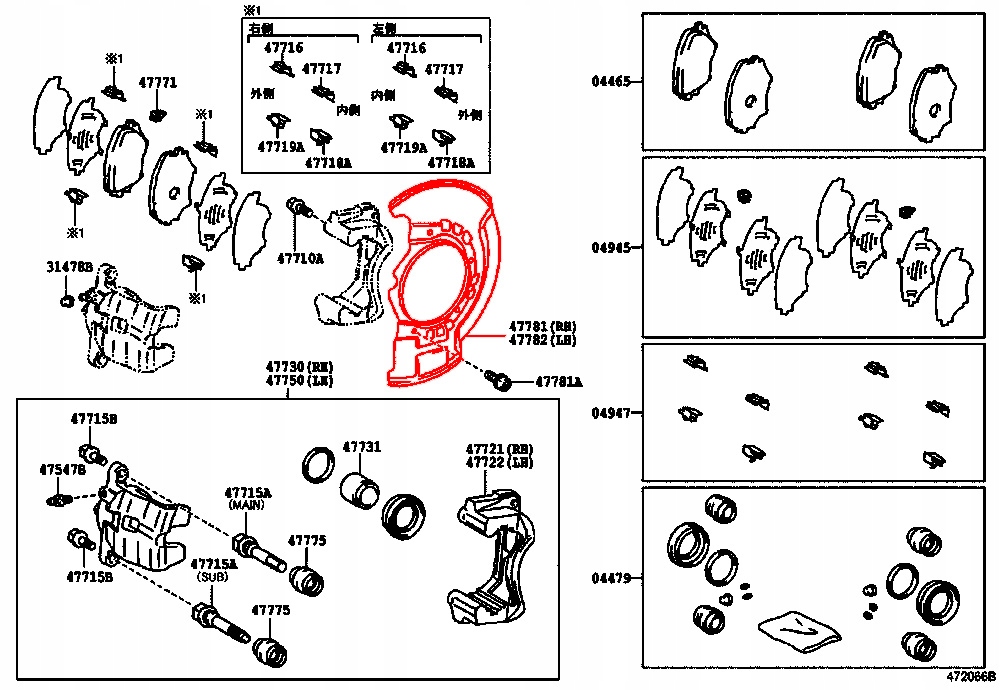TOYOTA RAV4 II 00- OSŁONA TARCZY HAMULCOWEJ PRZÓD Numer katalogowy części 47782-42030