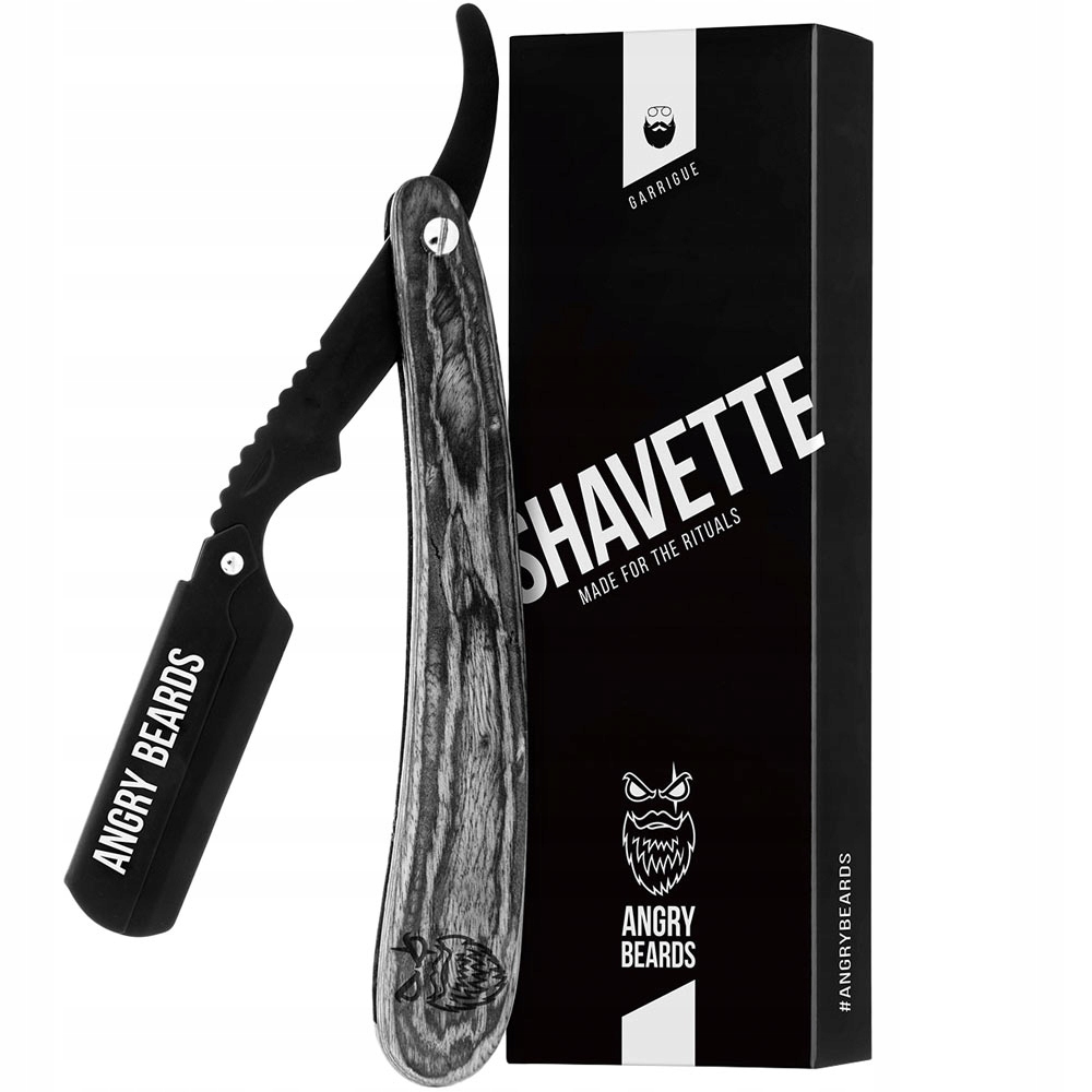 Brzytwa do golenia na żyletki Angry Beards Garrigue Shavette z etui